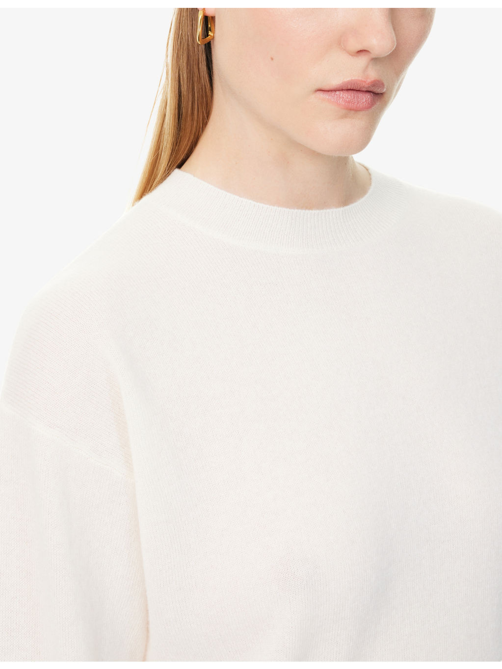Round-Neck Dropped-Shoulders Cashmere Jumper - 5