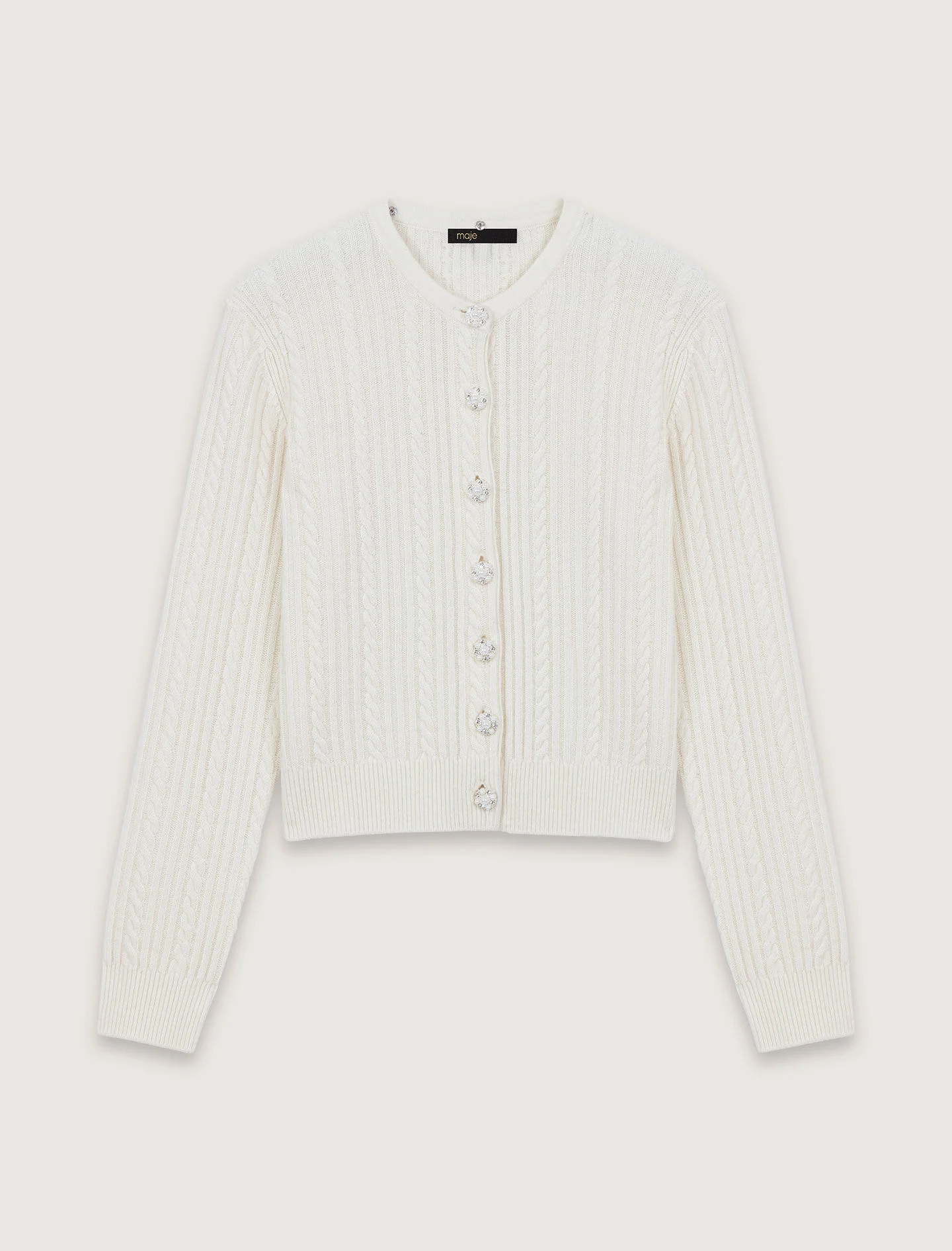 Knit cardigan with removable collar - 1