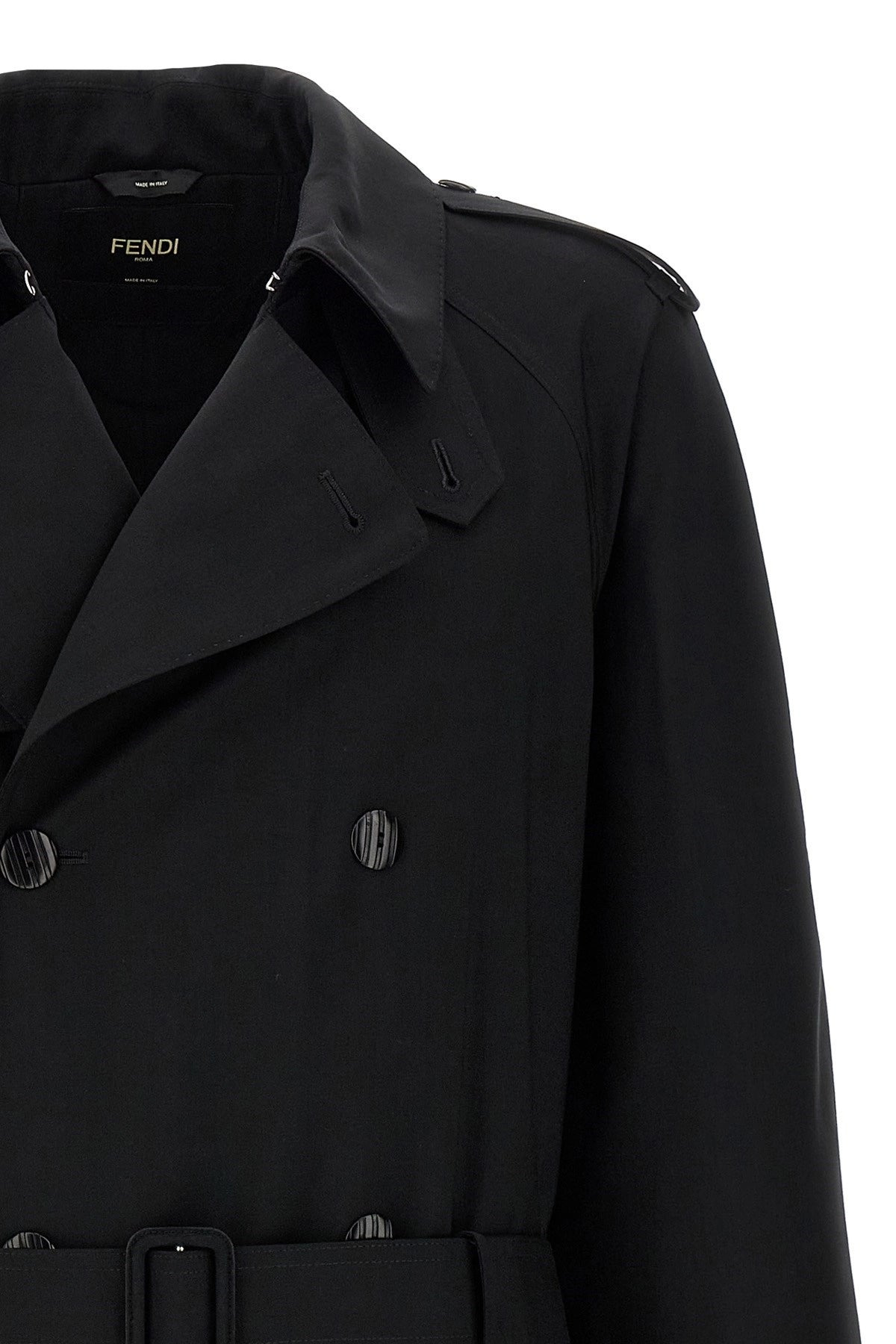 Fendi Men Wool Trench Coat - 4