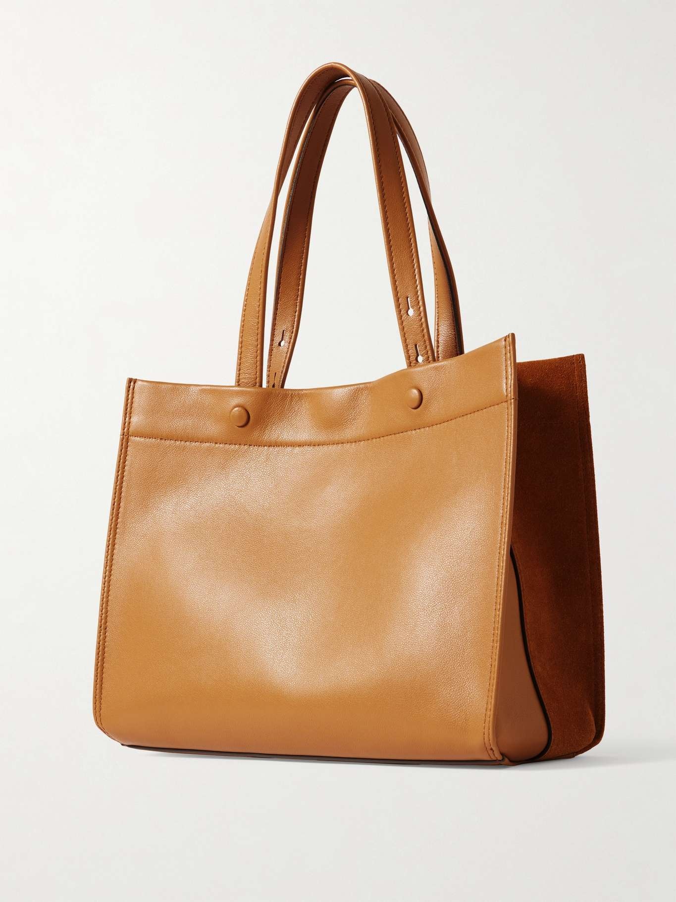 Mortimer small leather and suede tote Light brown - 3