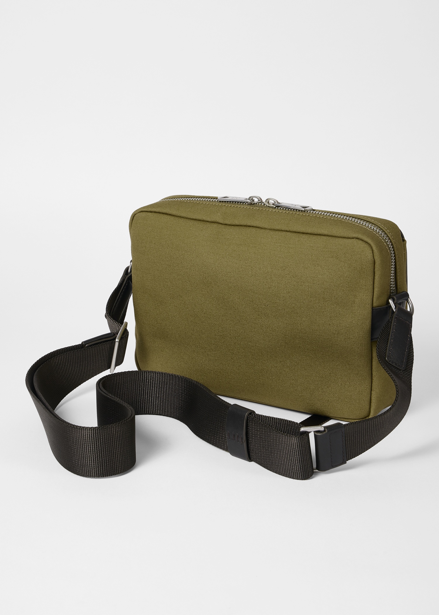 Khaki 'Floral Street' Cotton Canvas Messenger Bag - 4