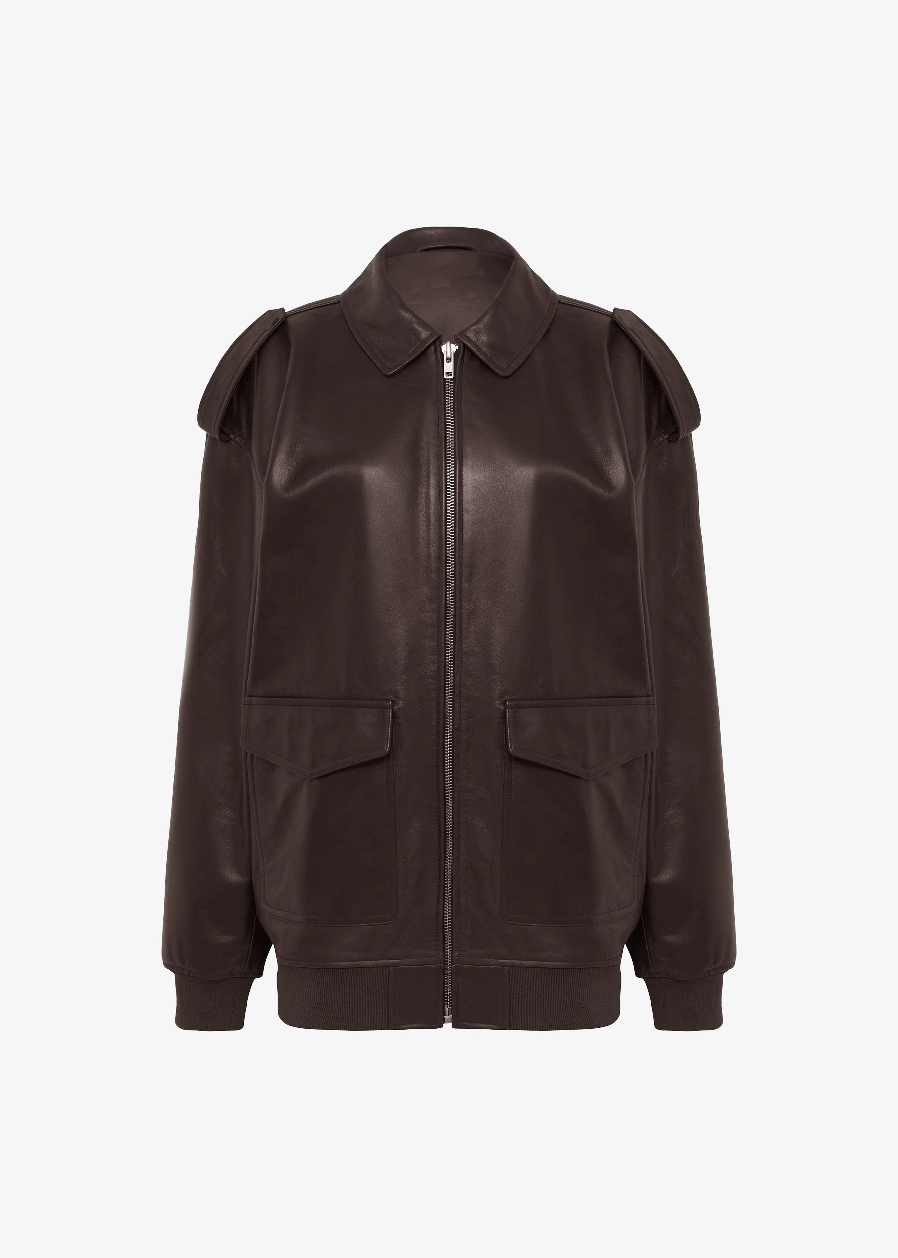 Viper Leather Jacket - Brown - 1