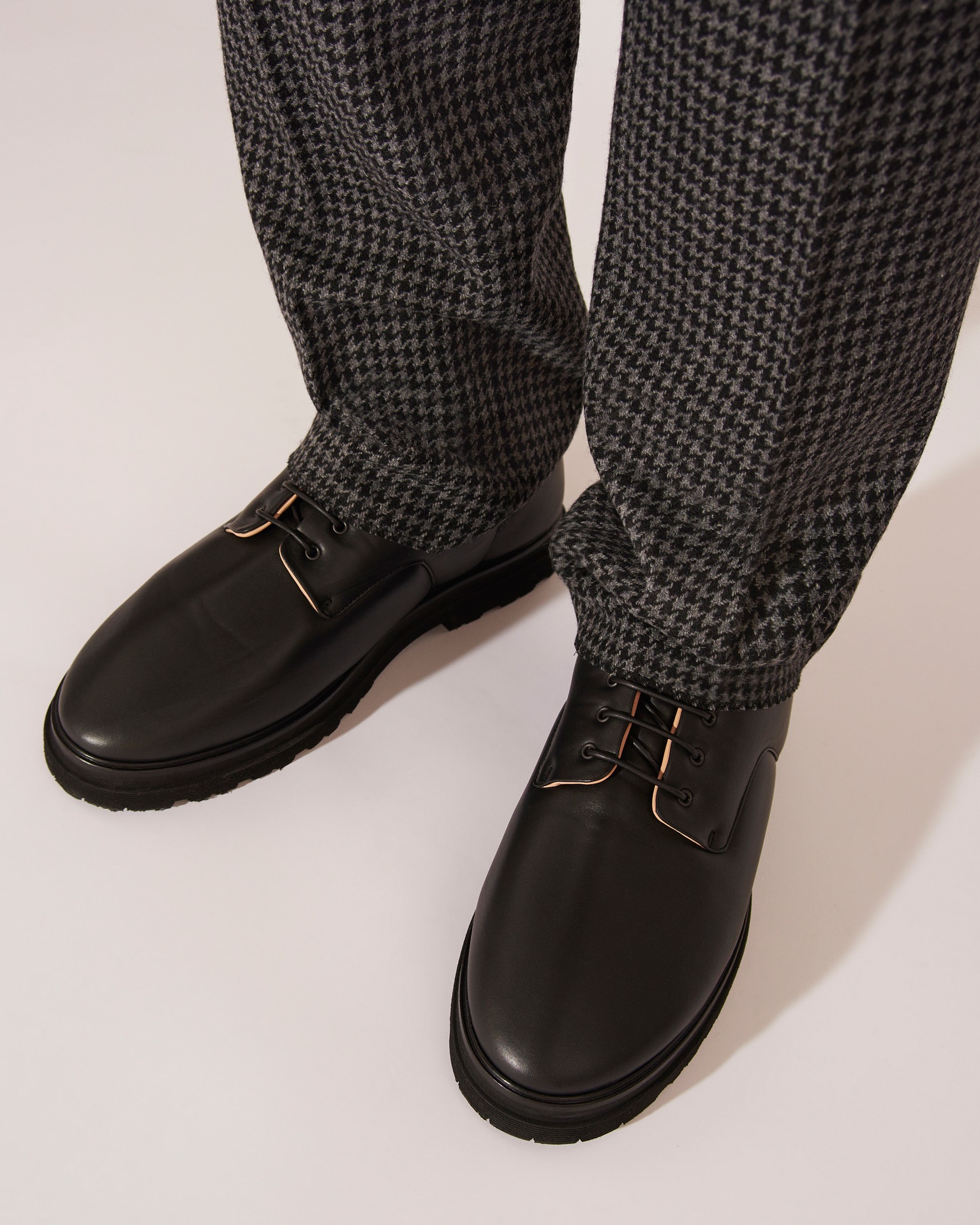 JUN - Wool houndstooth pants - Grey/Black - 5
