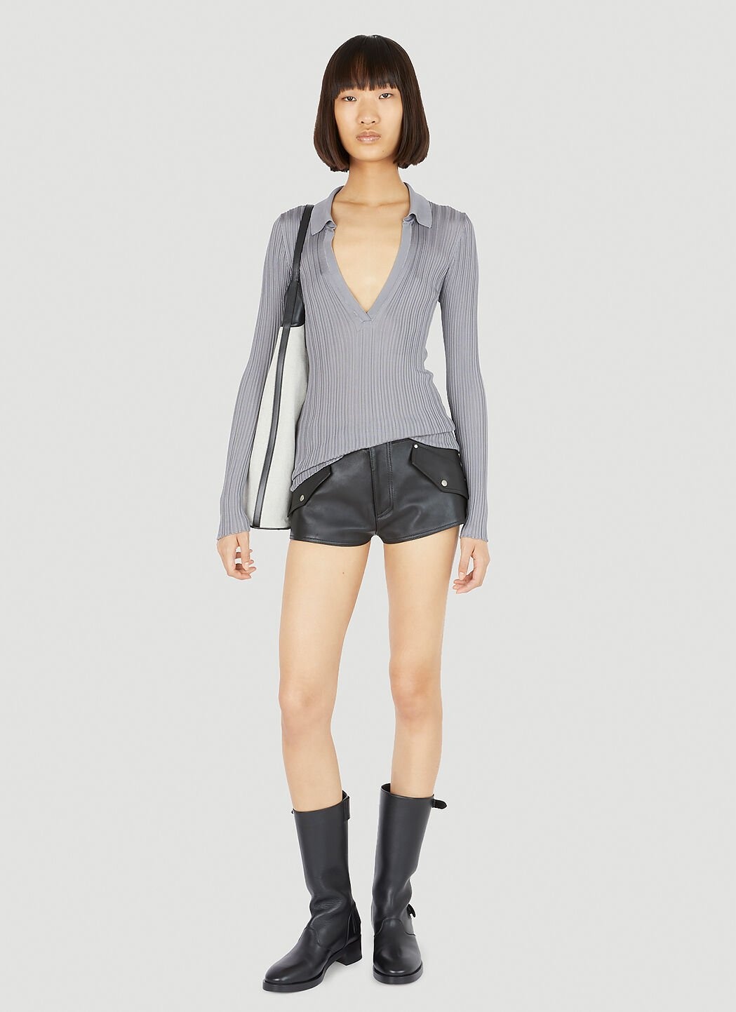 Silk Knit Polo Top - 2