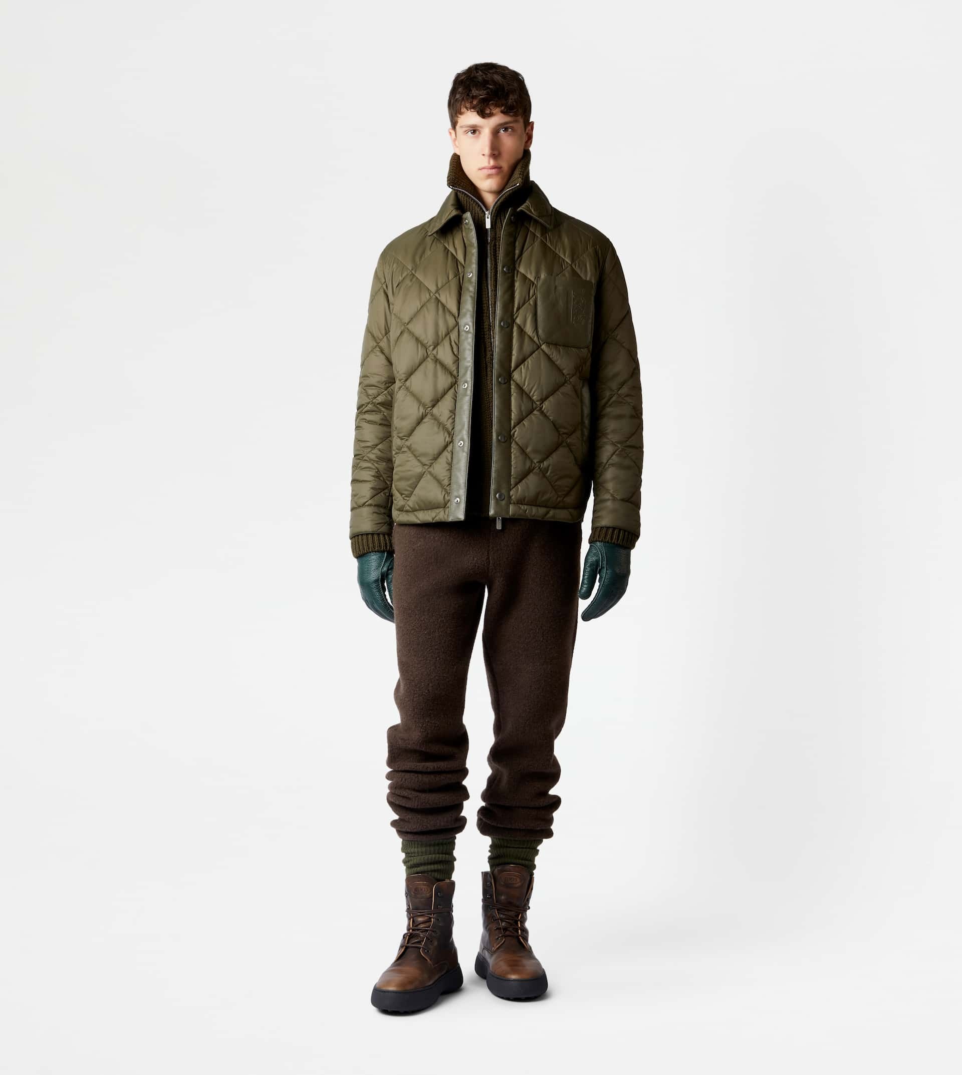 TOD'S QUILTED OVER SHIRT - GREEN - 2