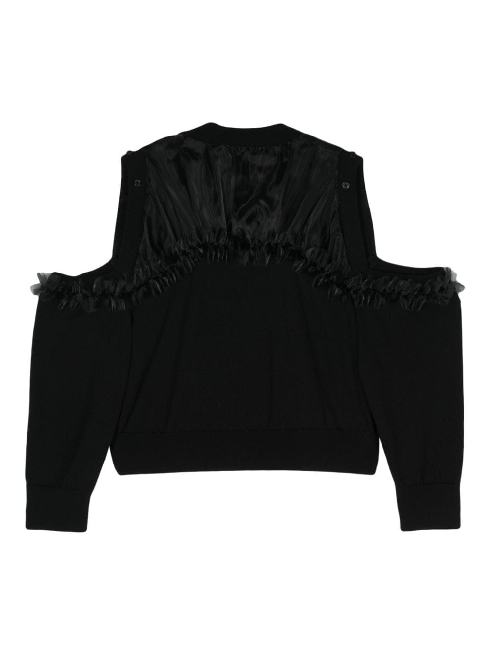 ruffle-detail wool cardigan - 2