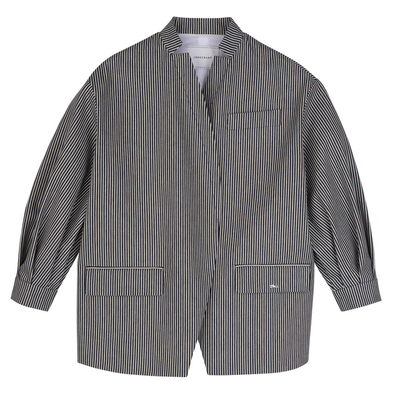 Jacket Navy - Jacquard stripes 1