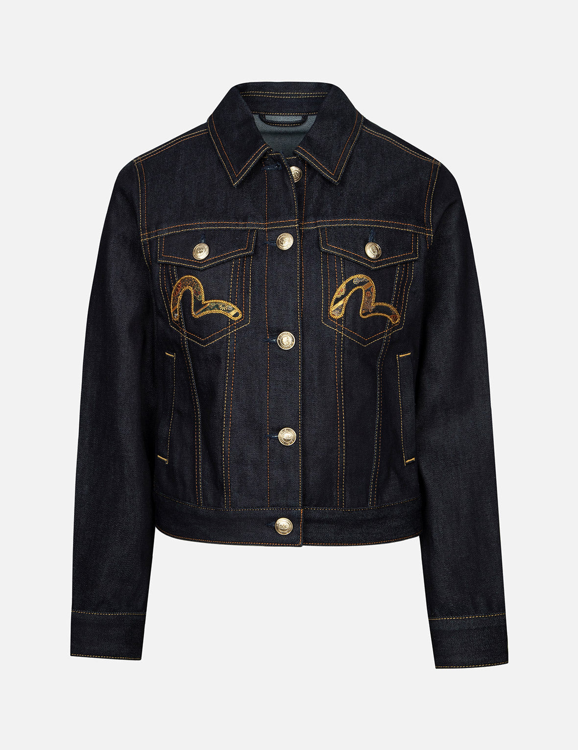 BROCADE ROSE AND LOGO EMBROIDERY REGULAR FIT DENIM JACKET - 2