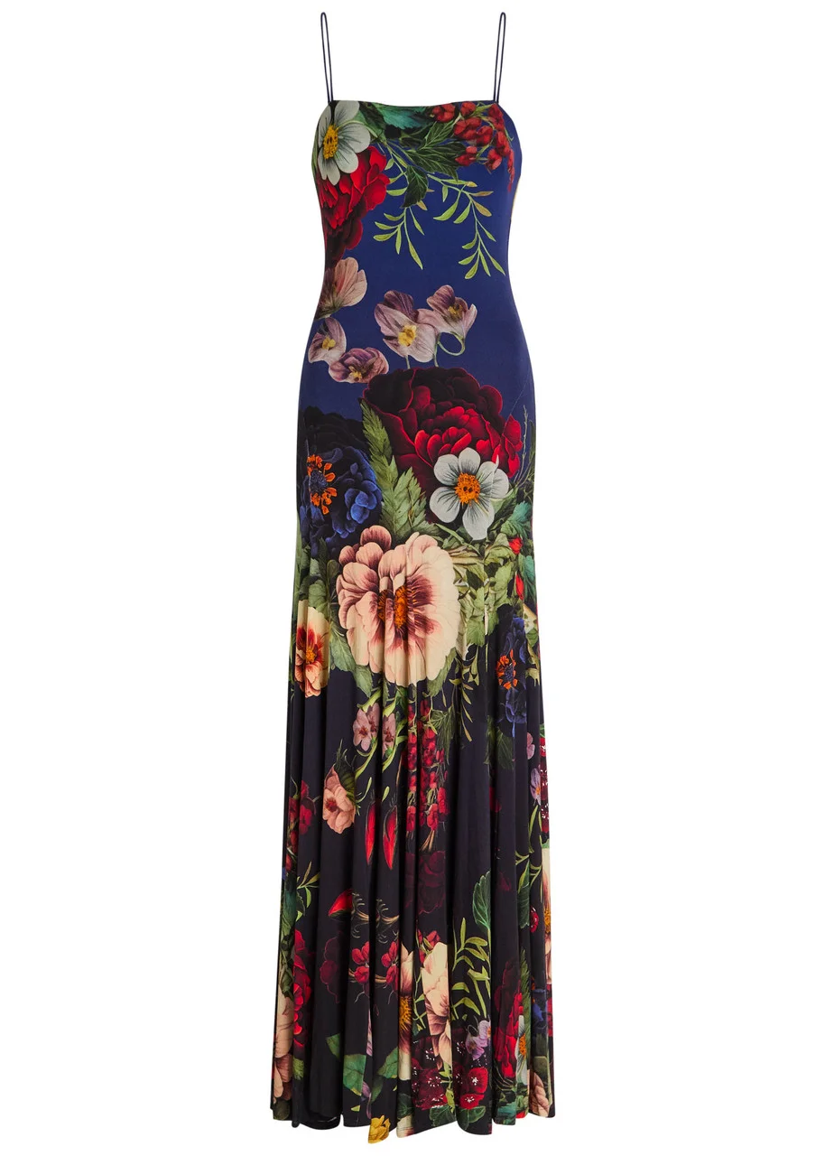 Alice + Olivia Augusta Floral-print Jersey Maxi Dress - 1