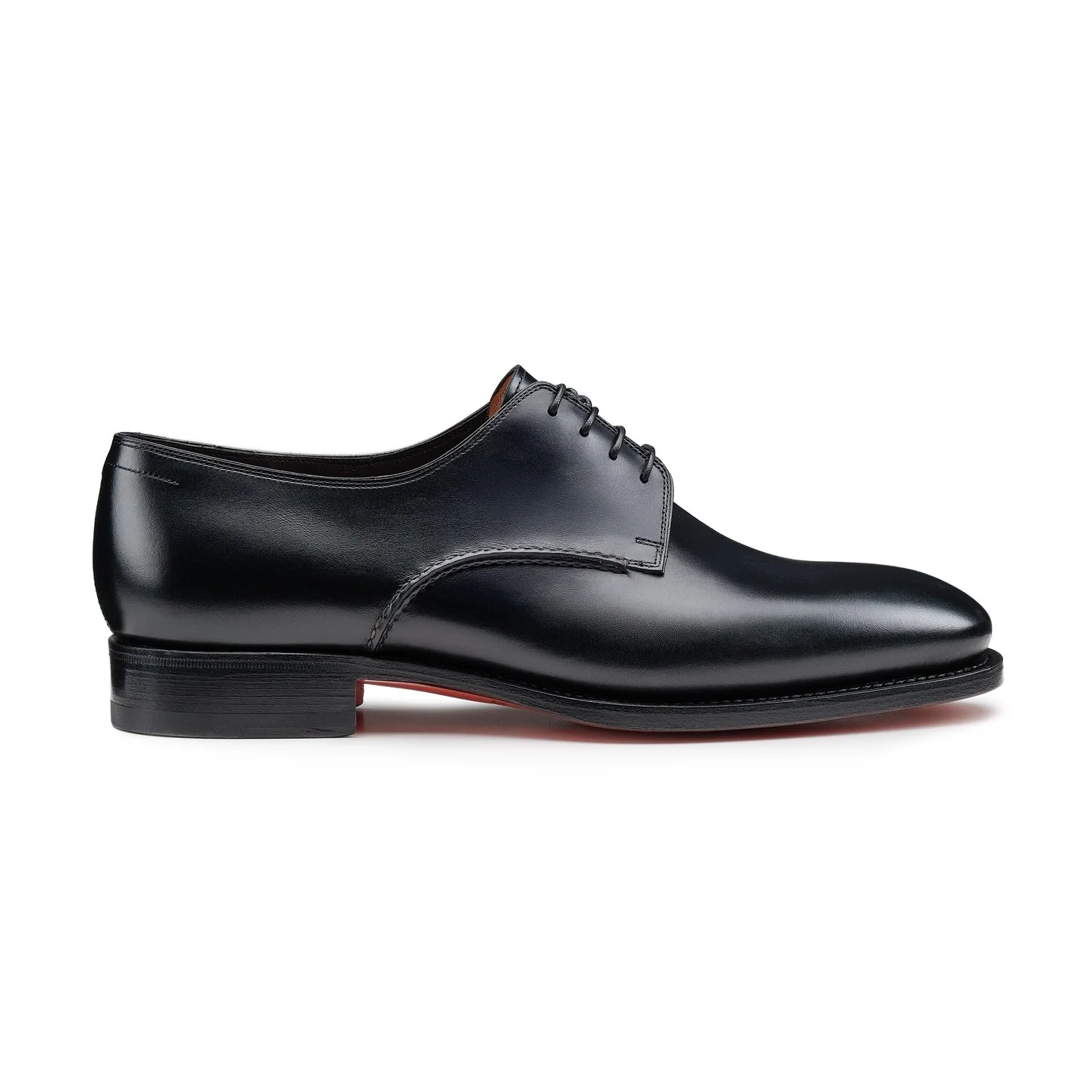 Men's black leather Derby shoe - 1