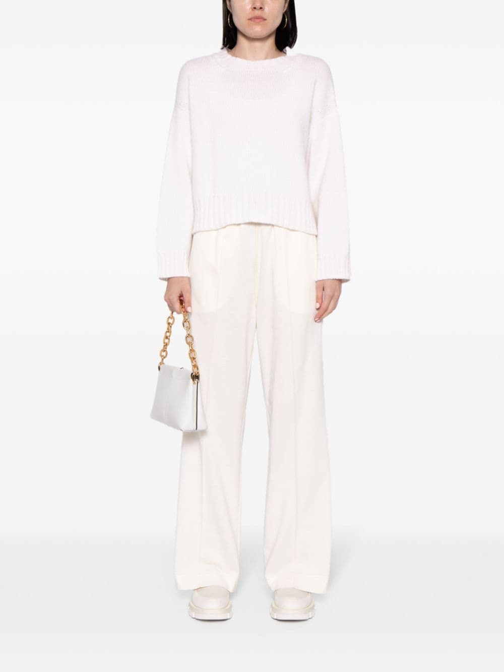 elasticated-waist cotton track pants - 2