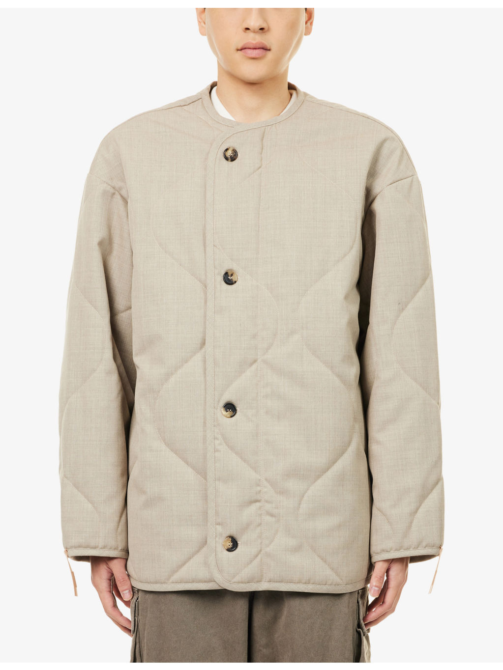 Quilted Loose-Fit Wool Jacket - 3