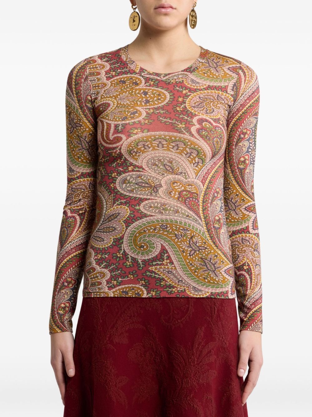 paisley-print long-sleeve top - 2
