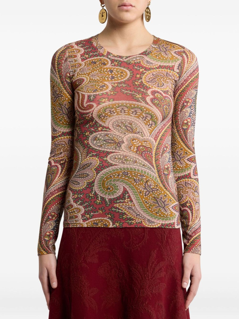 Etro paisley-print long-sleeve top outlook