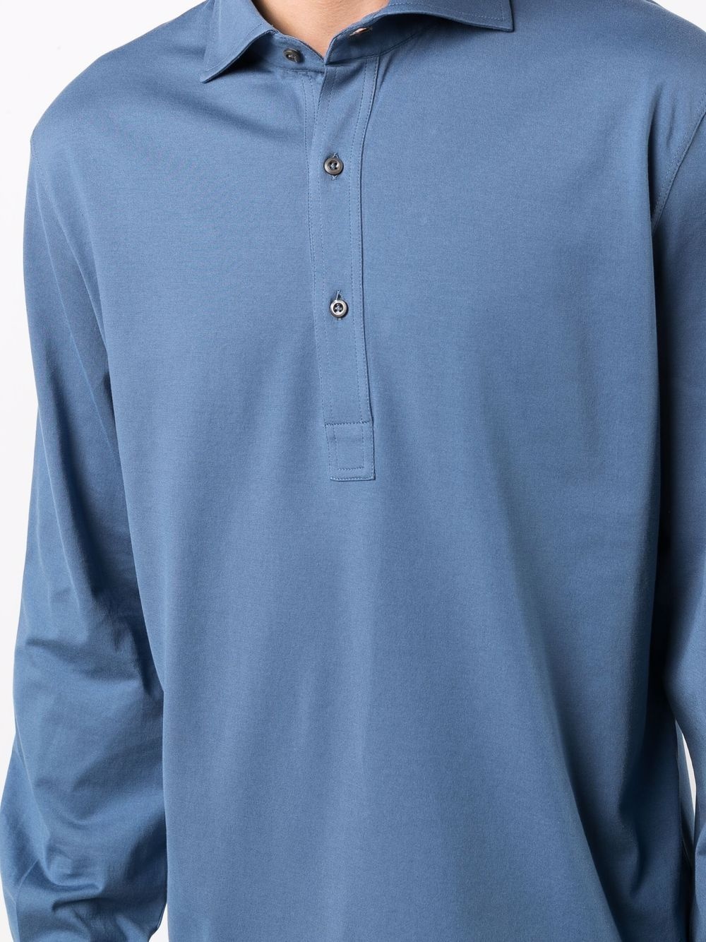 long-sleeve cotton polo shirt - 5