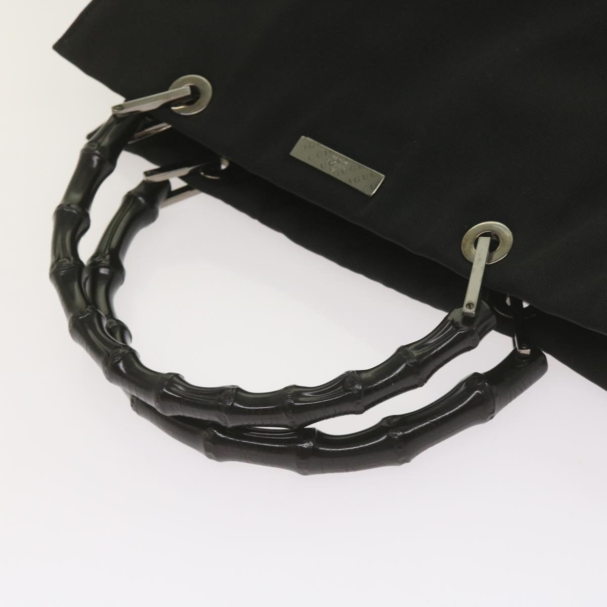 GUCCI Bamboo Hand Bag Canvas Black 002 002 - 7