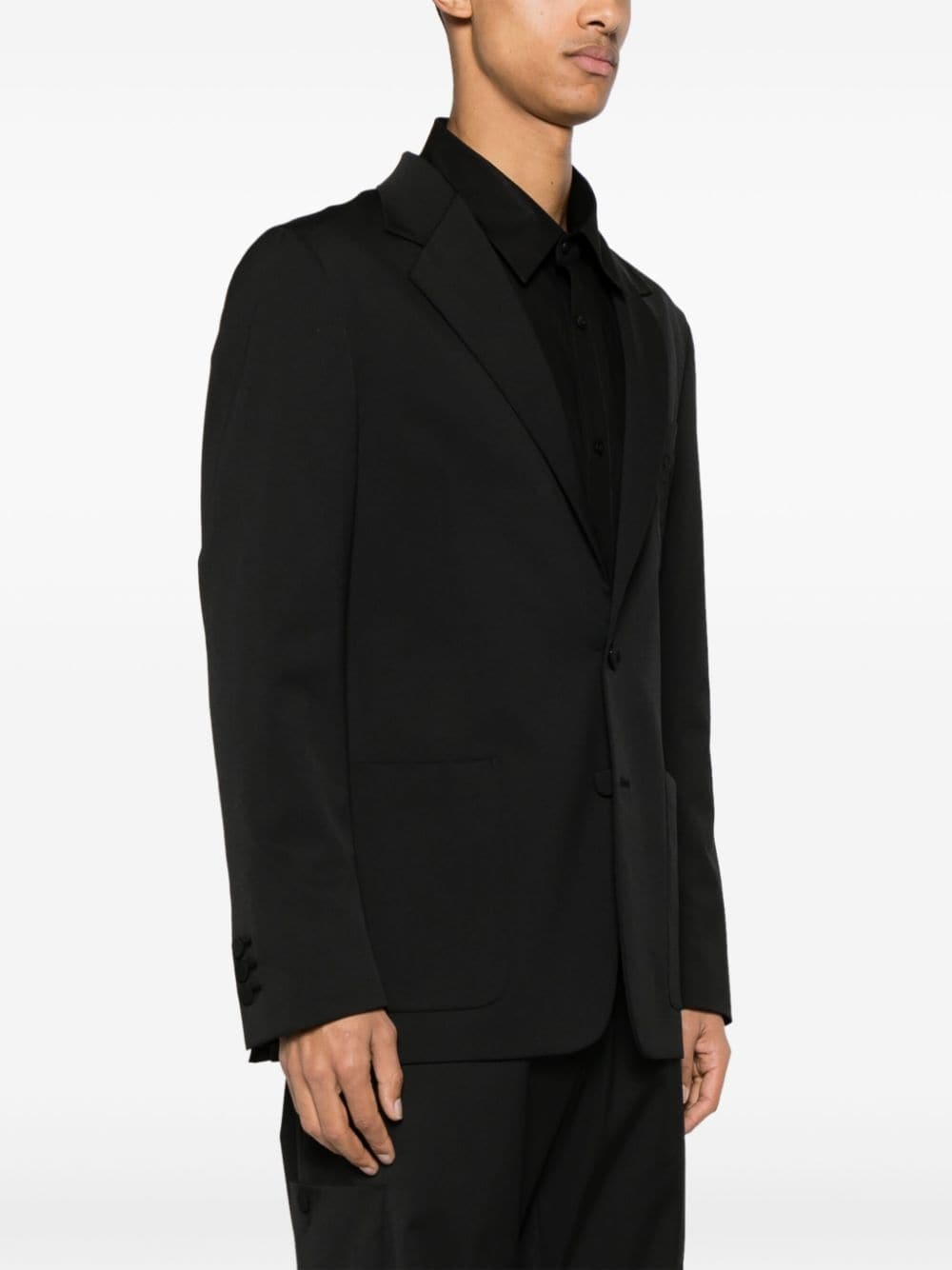 single-breasted twill blazer - 3