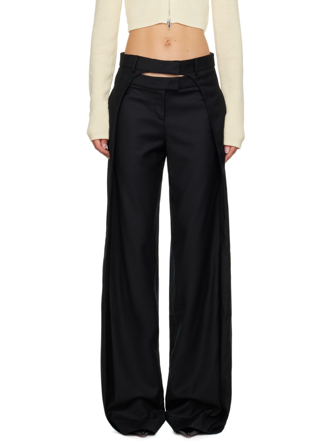 Black Pleated Trousers - 1