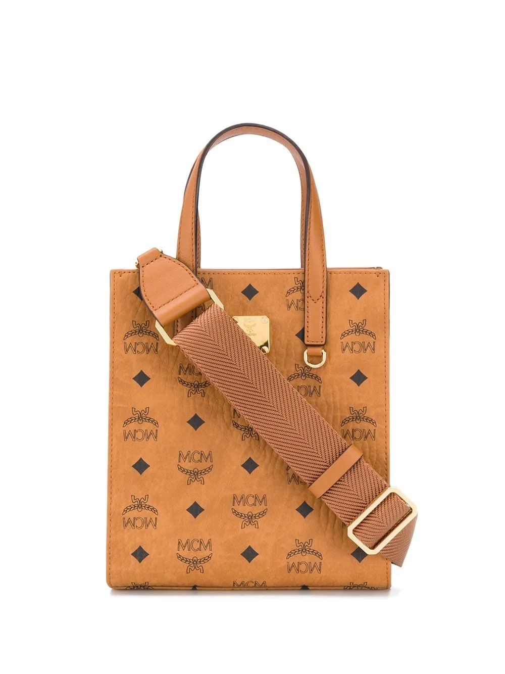 monogram print tote bag - 1