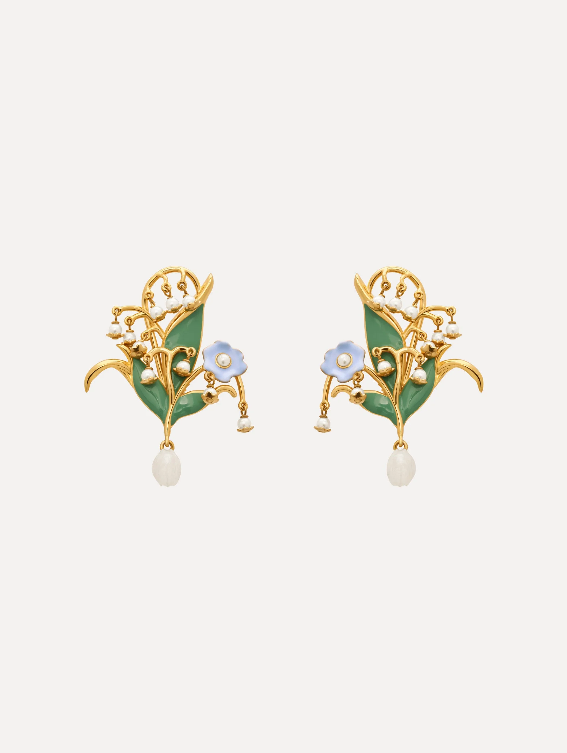 LILY OF THE VALLEY CLIP-ON EARRINGS - 1