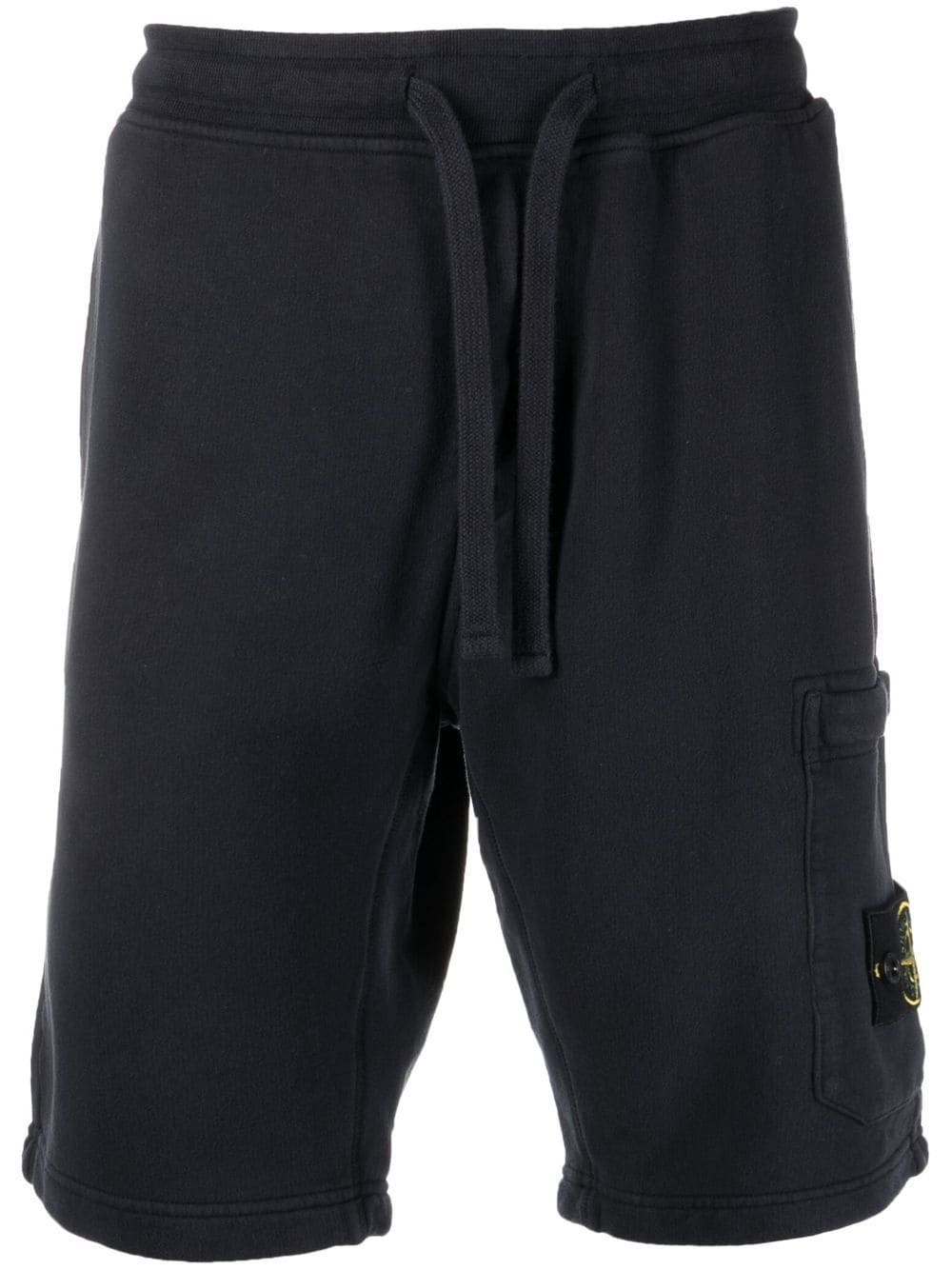 logo-patch cotton track shorts - 1