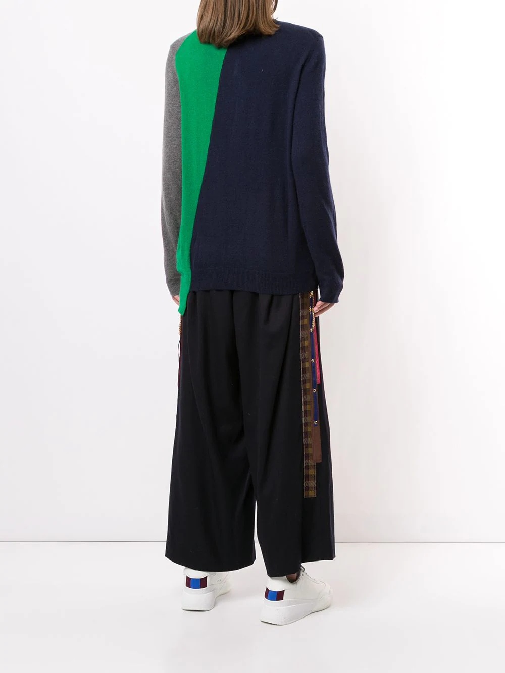 colour-block asymmetric jumper - 4