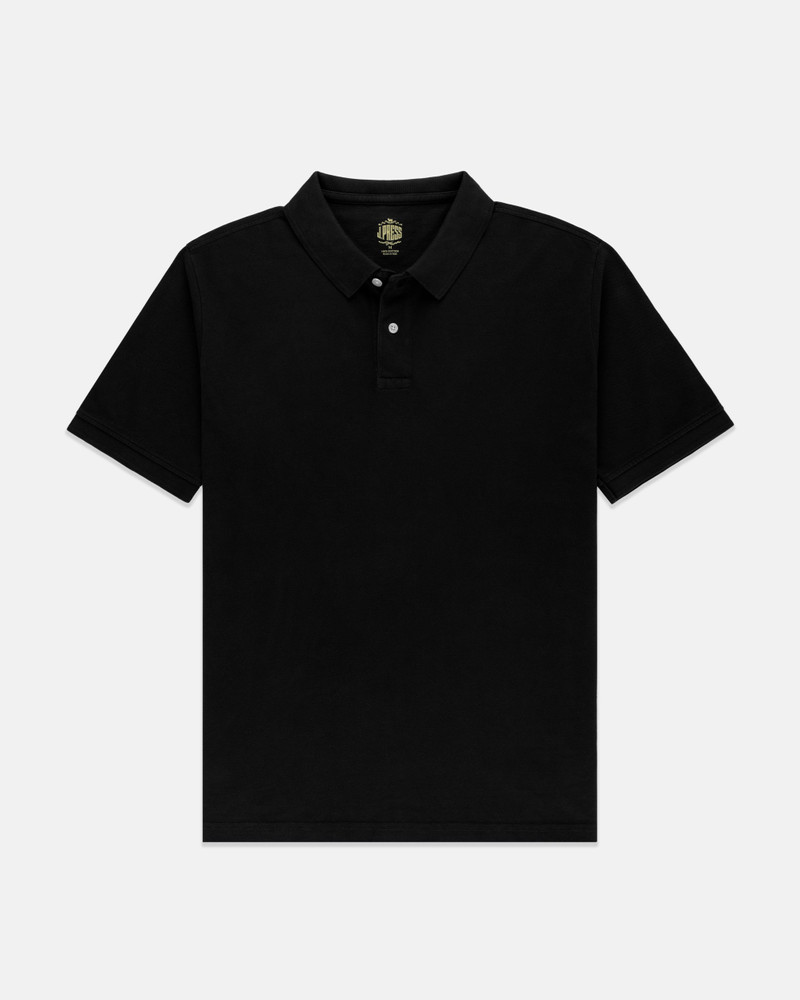 BLACK COTTON PIQUE POLO - CLASSIC FIT 1