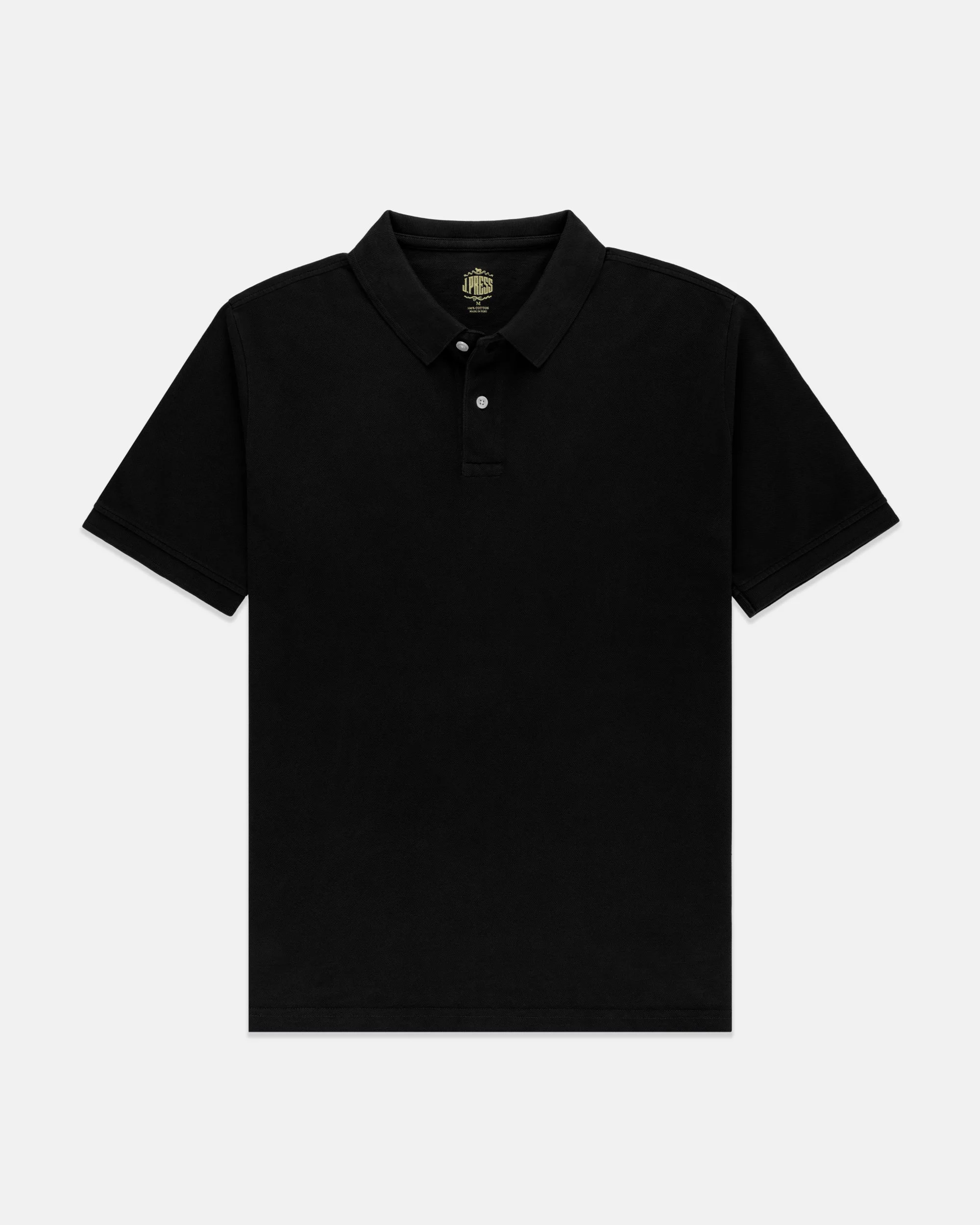 BLACK COTTON PIQUE POLO - CLASSIC FIT - 1