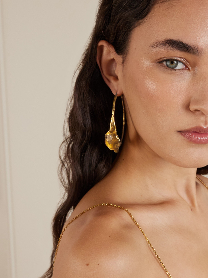 Gold-tone And Quartz Hoop Earrings 3