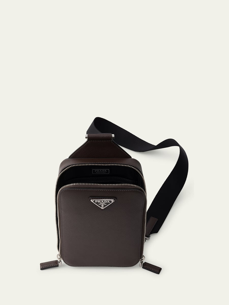 Prada Men's Saffiano Leather Sling Backpack outlook