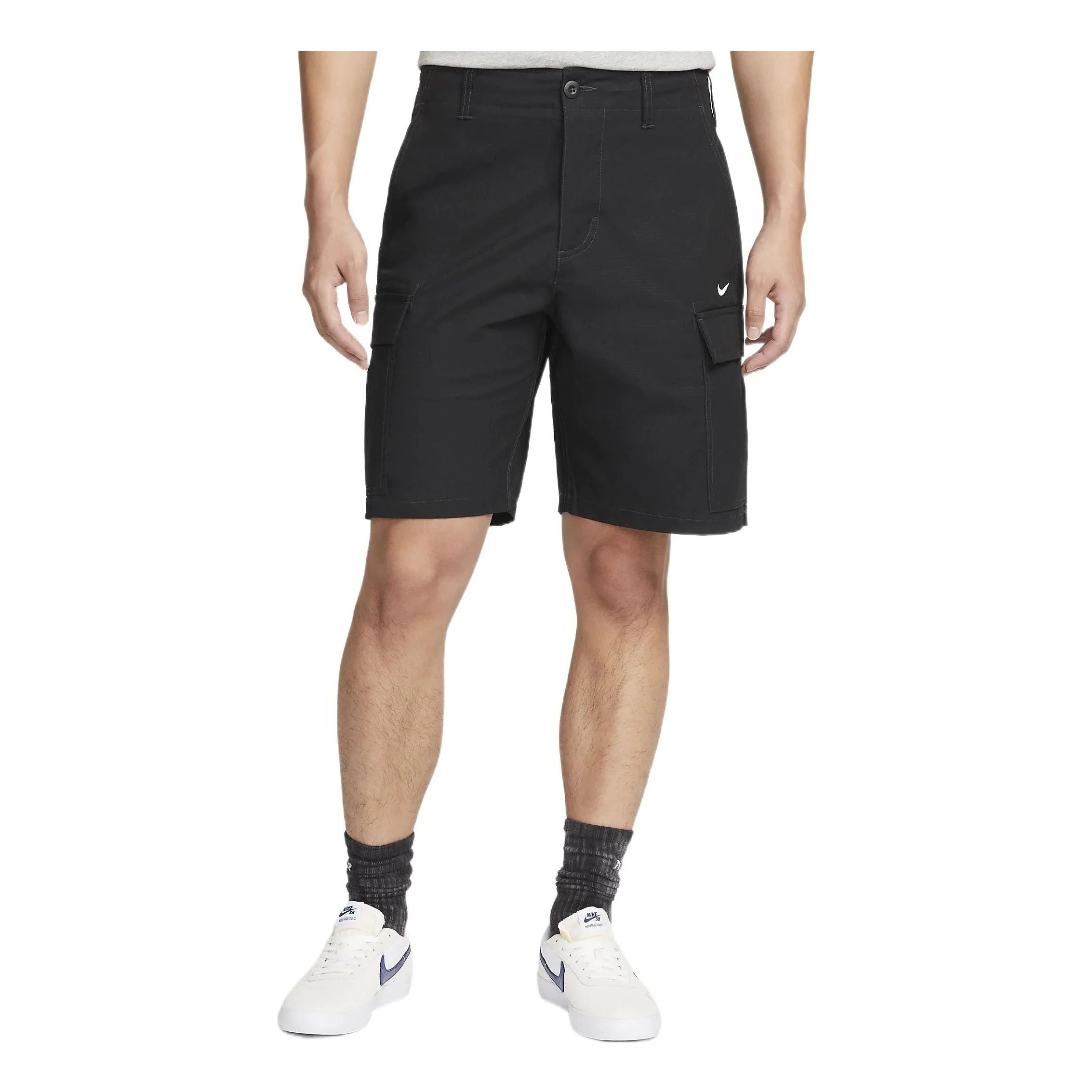 Men's Nike Solid Color Button Cargo Shorts Black DQ6293-010 - 1