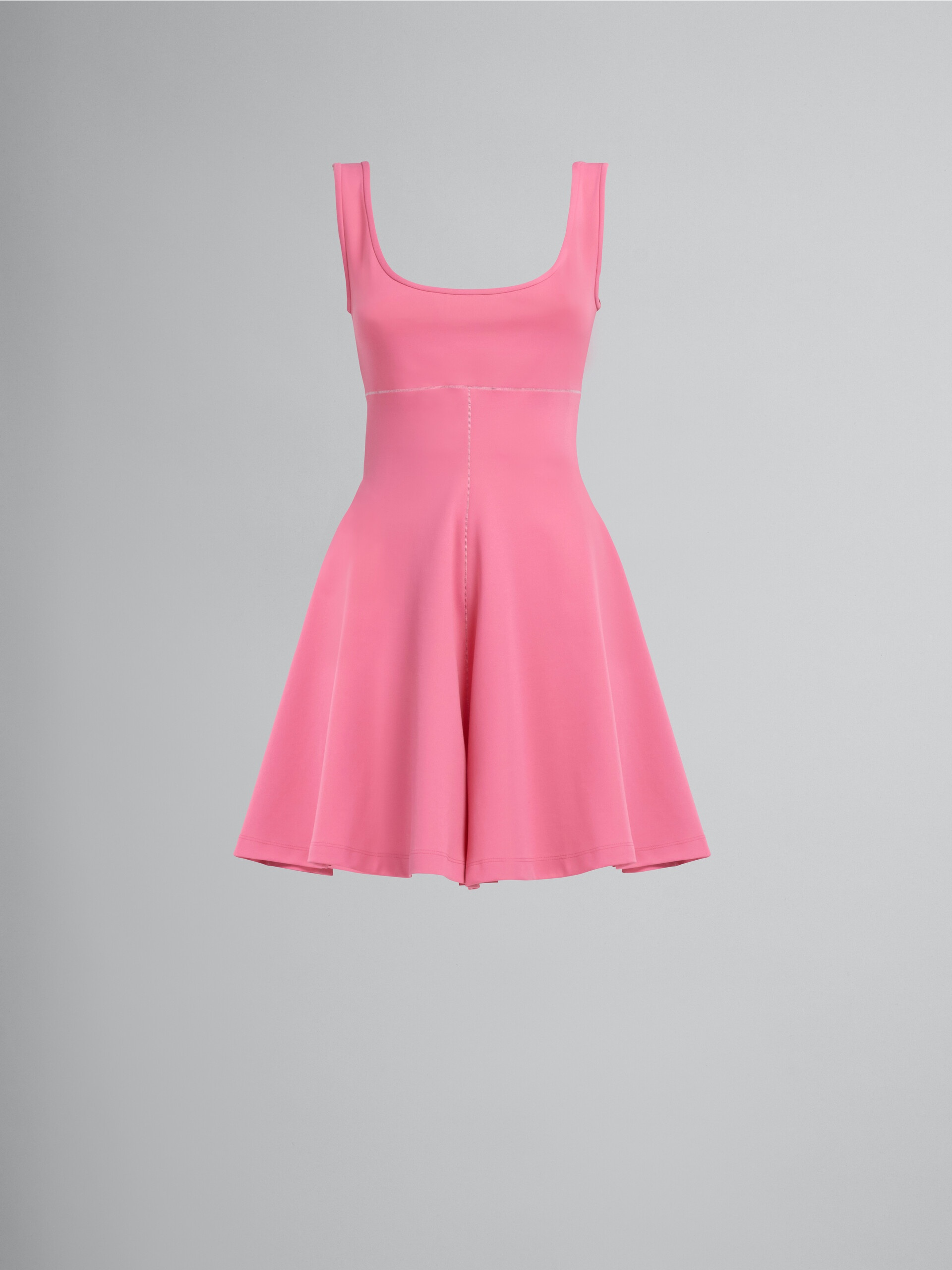 SHORT DRESS IN PINK STRETCH FABRIC - 1