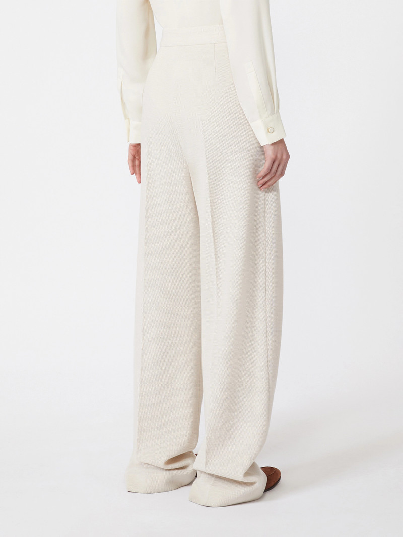 ATTINIA Wool piqué trousers - IVORY 4