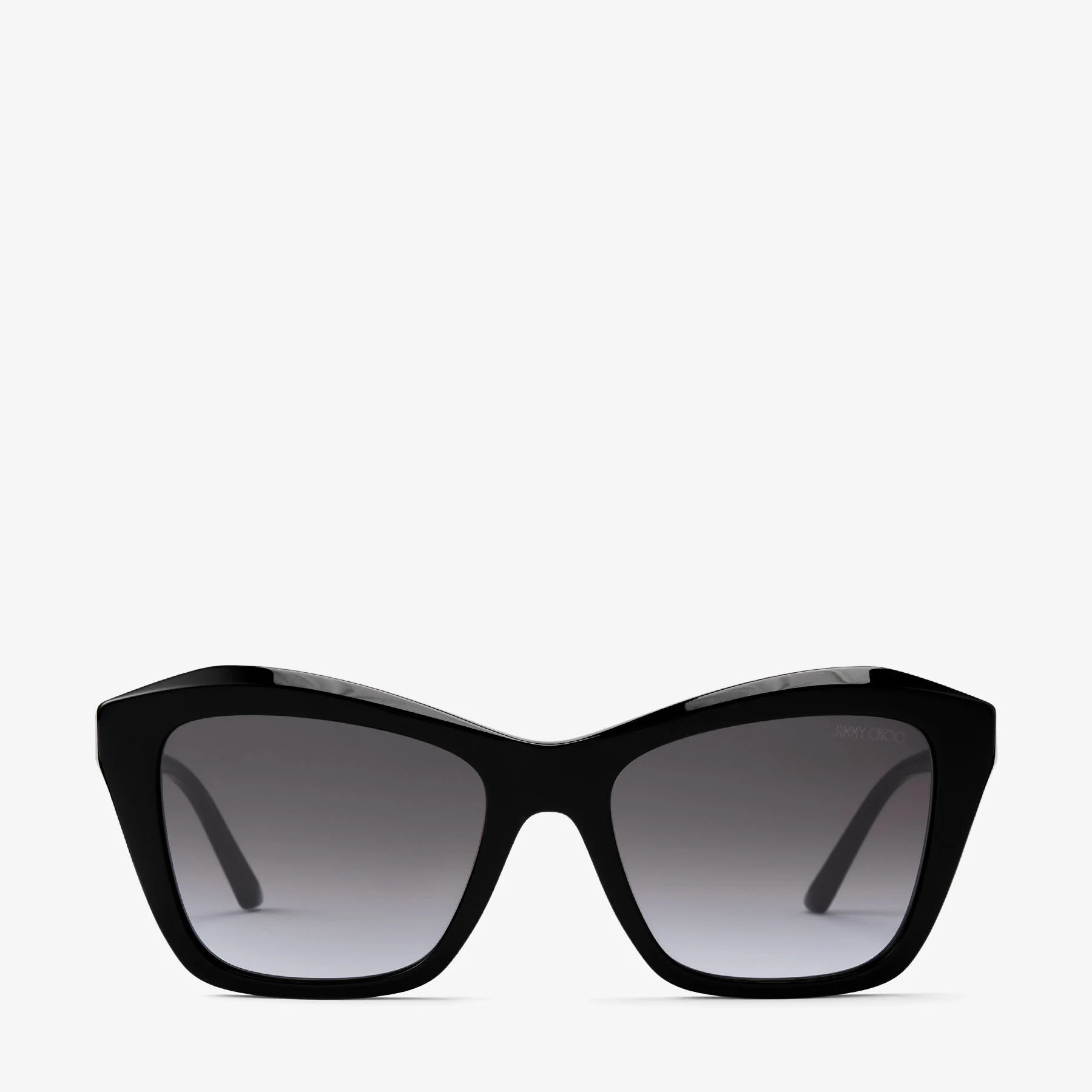 Lexa Black Acetate Square Sunglasses with Gradient Grey Lenses - 1