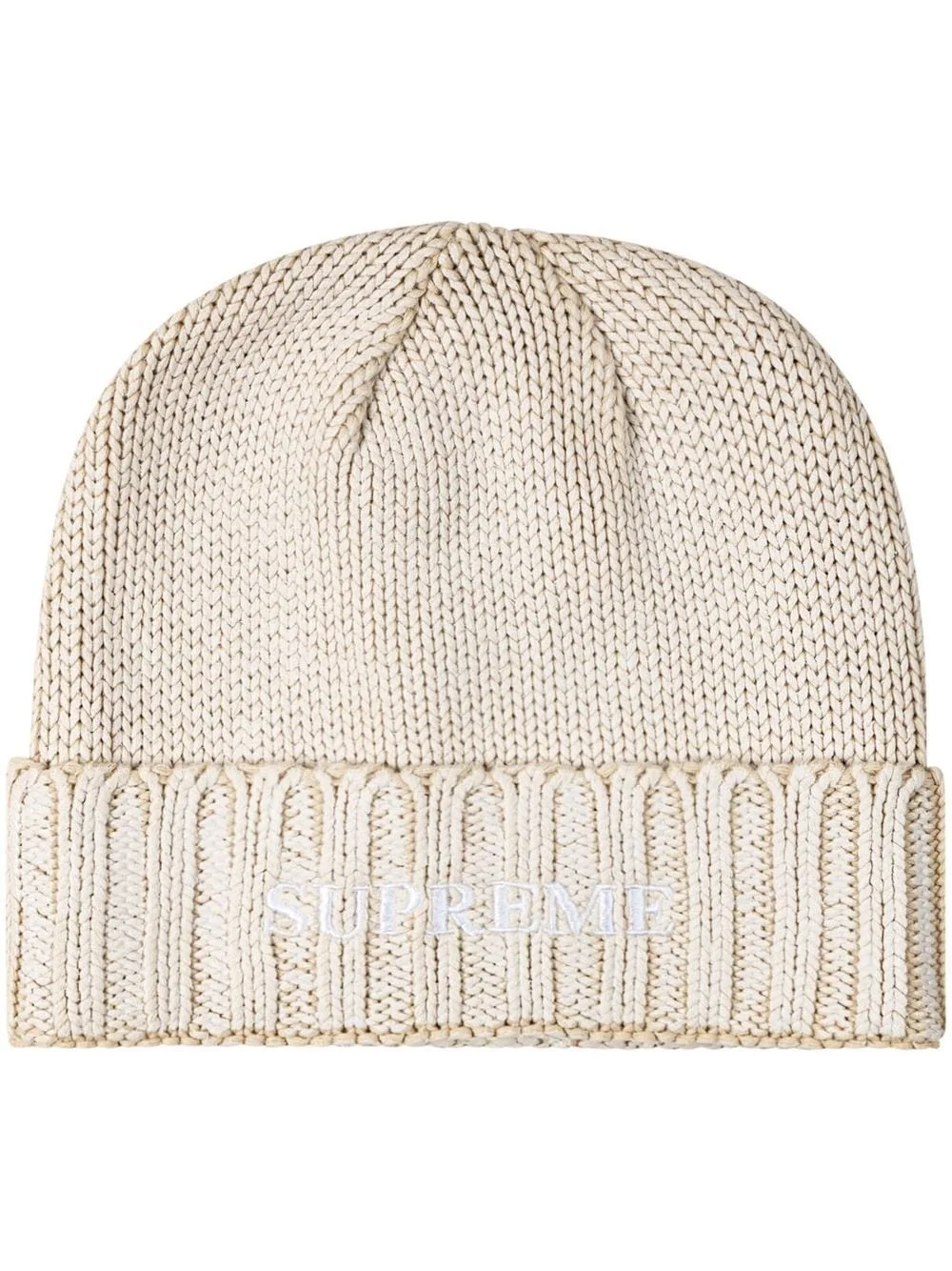 overprint knitted beanie - 1