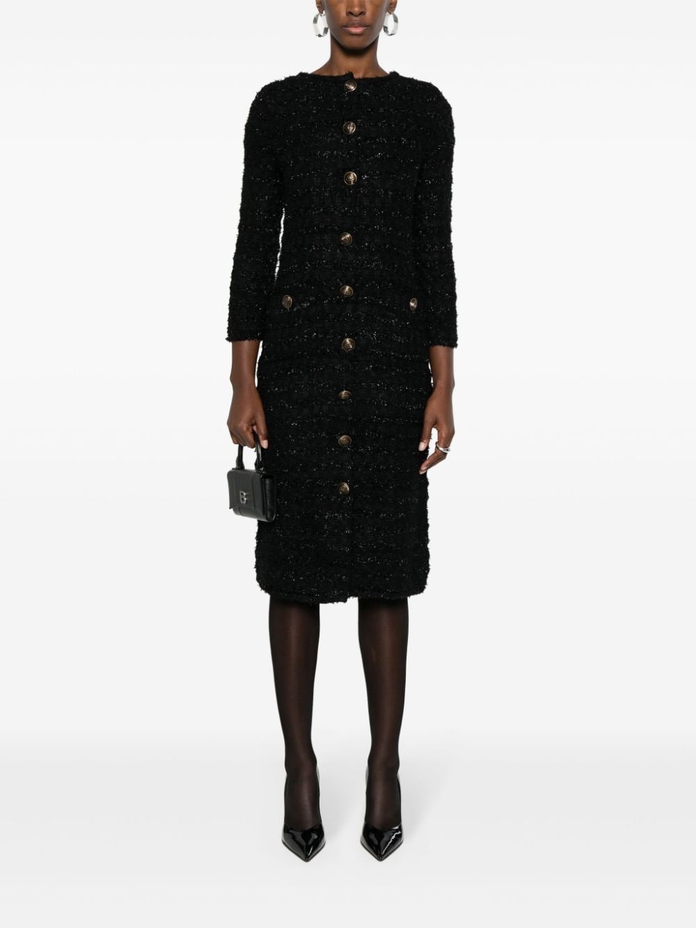 tweed button-up dress - 2