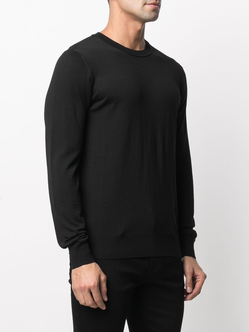 embroidered-logo wool knit sweater - 5