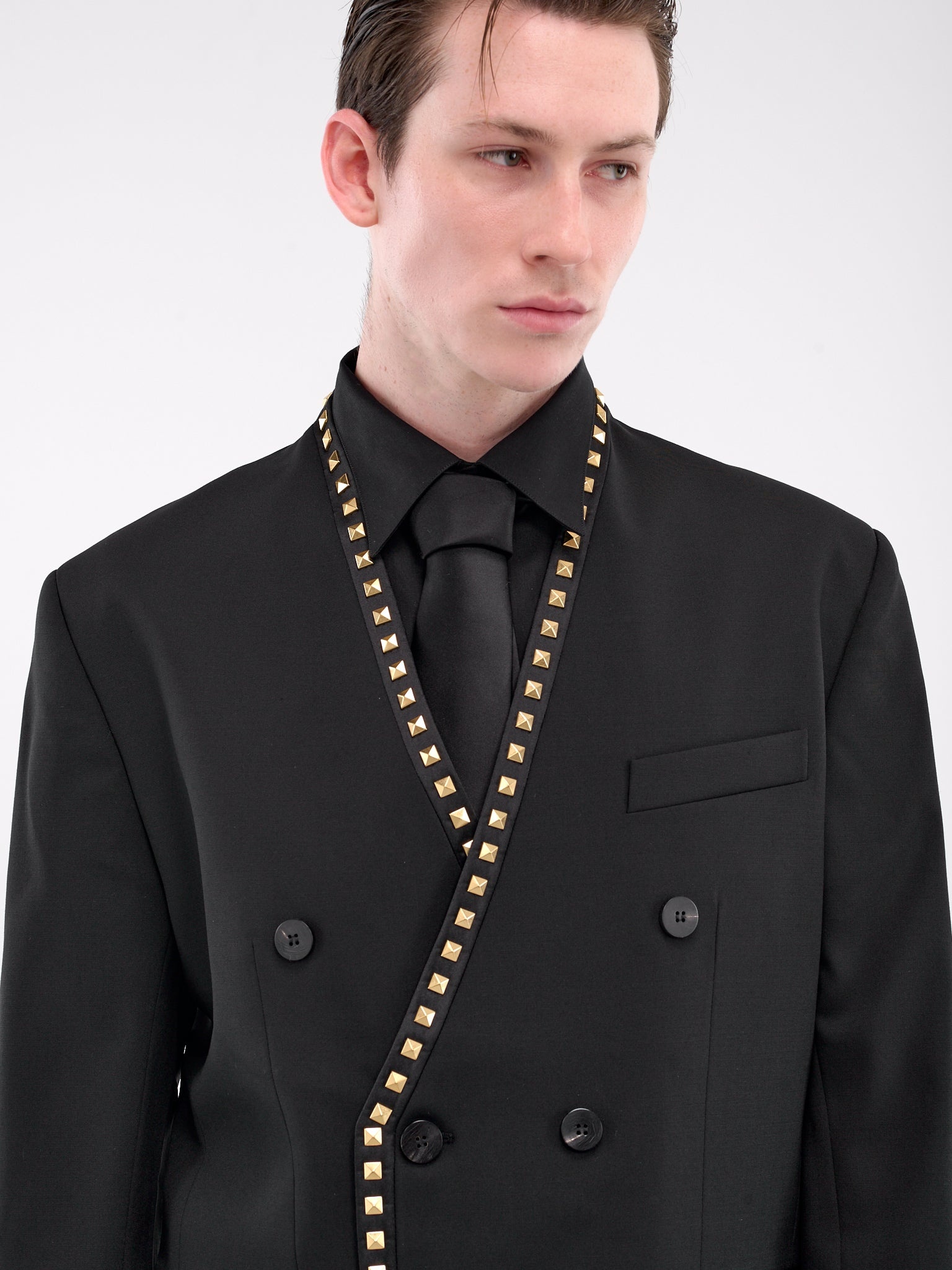 Studded Lapelless Blazer - 5