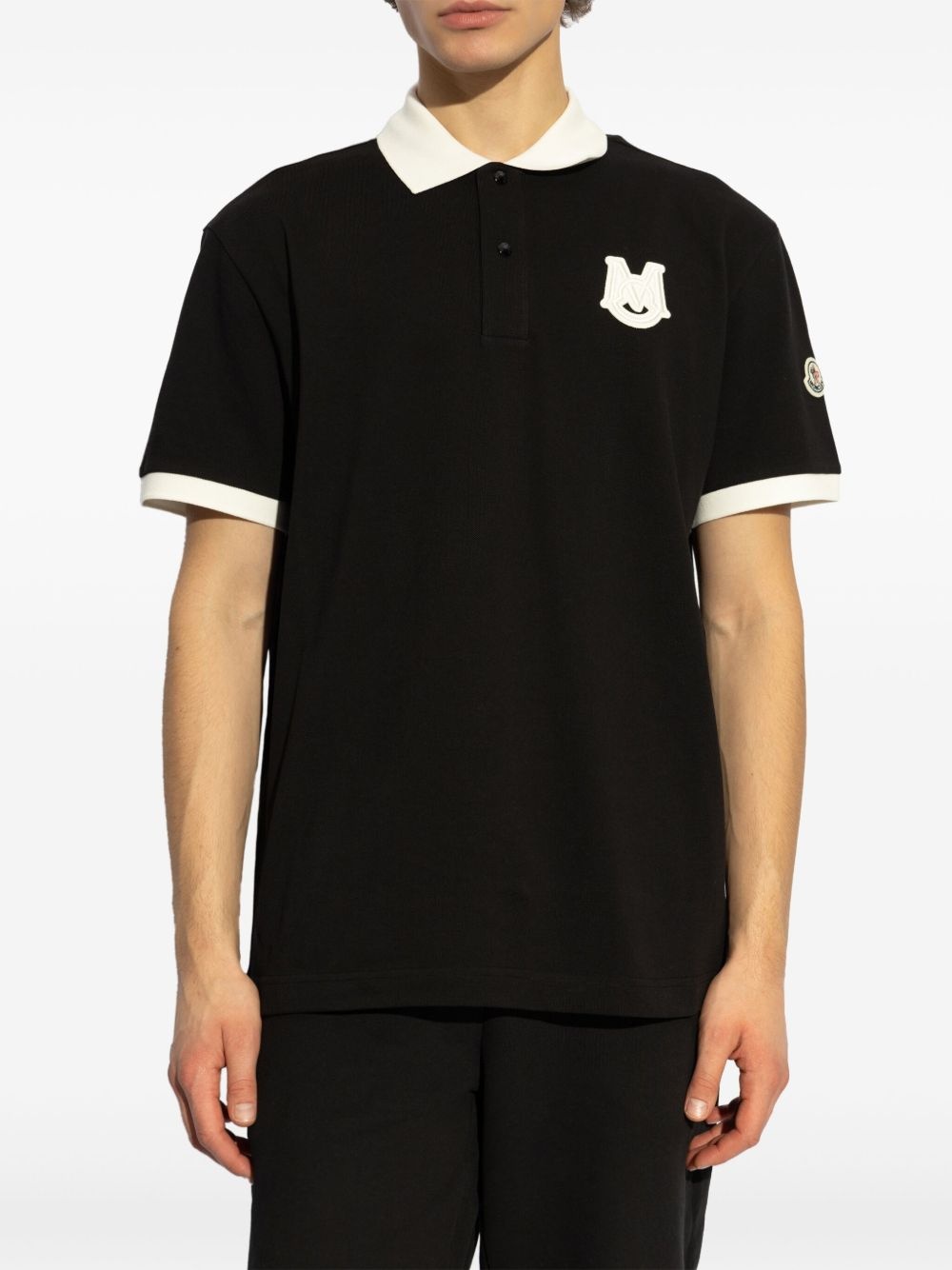 logo-patch polo shirt - 3