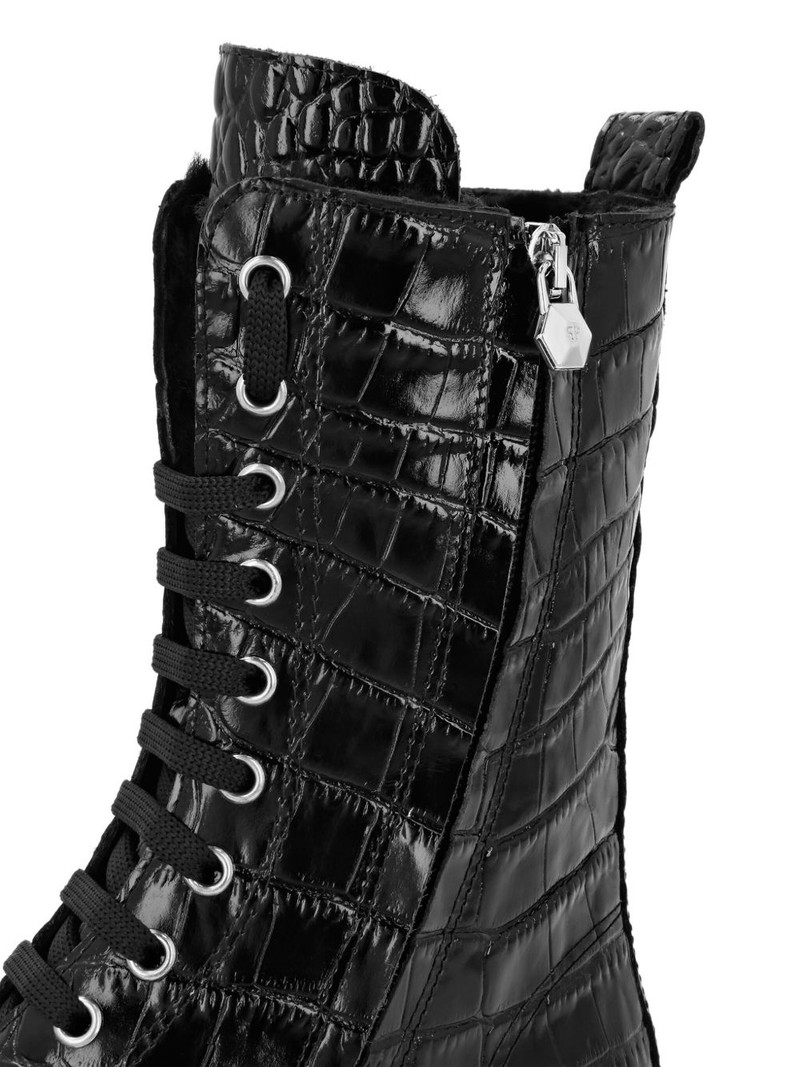 croc 효과 가죽 부츠 4