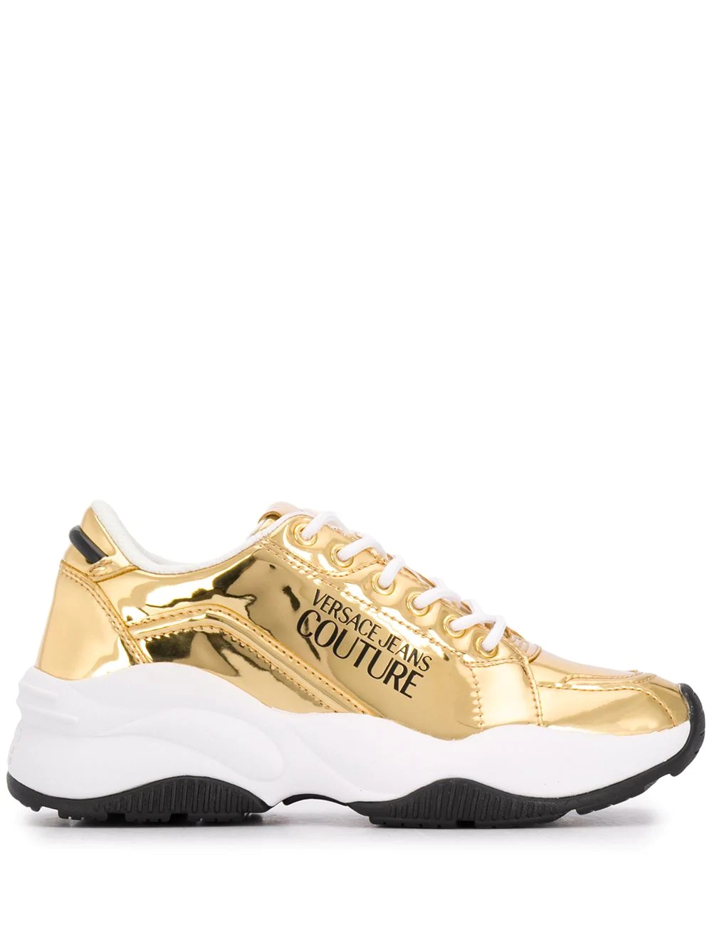 platform metallic effect sneakers - 1