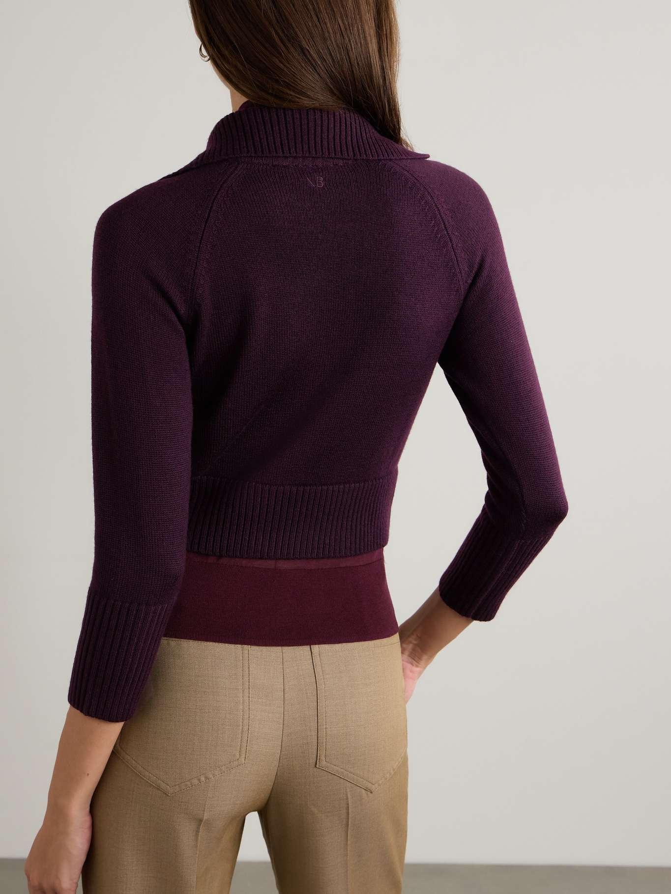 Layered wool-blend and cotton-blend turtleneck sweater - 4