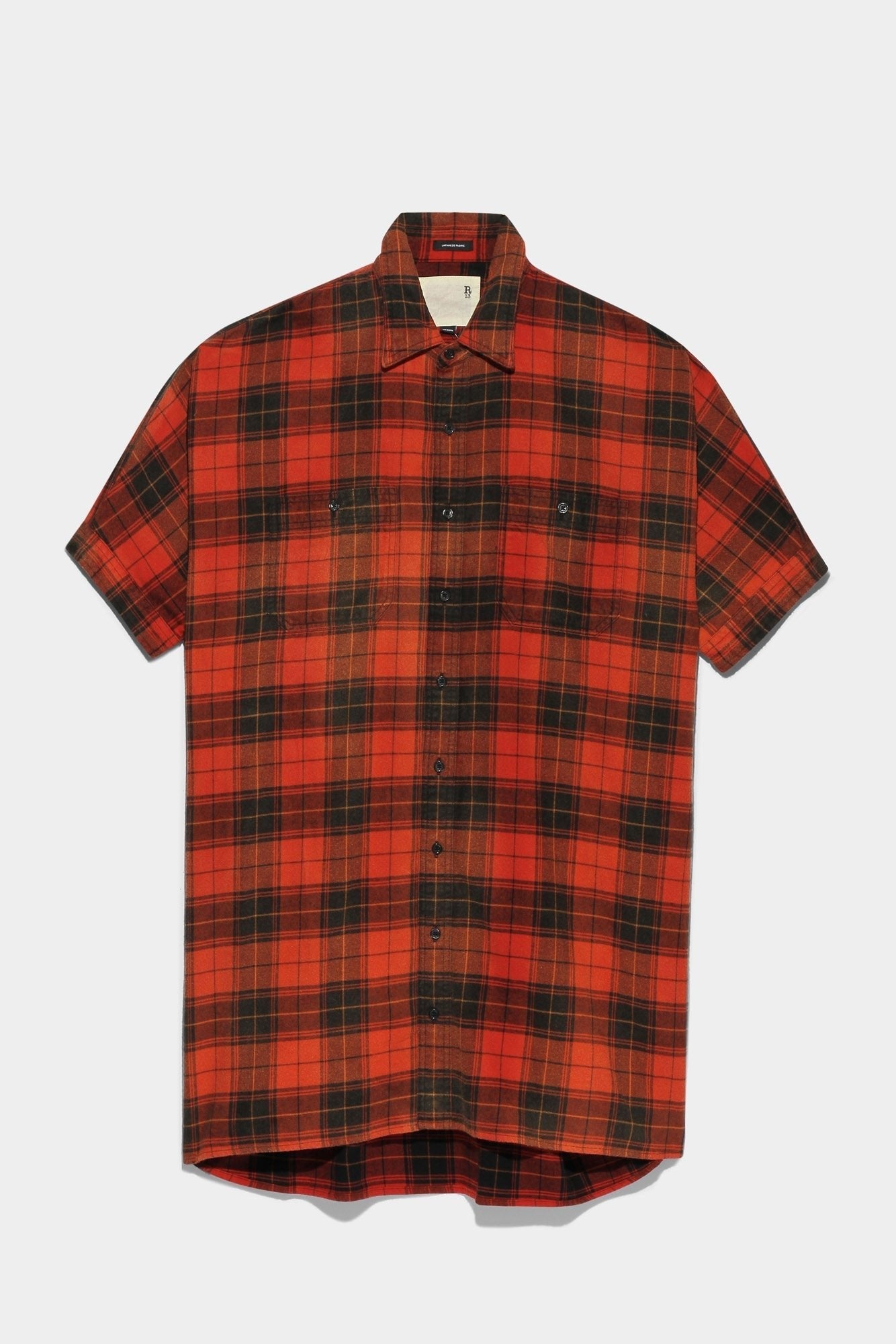 PLAID OVERSIZED BOXY - RED BLACK PLAID | R13 Official Site - 1