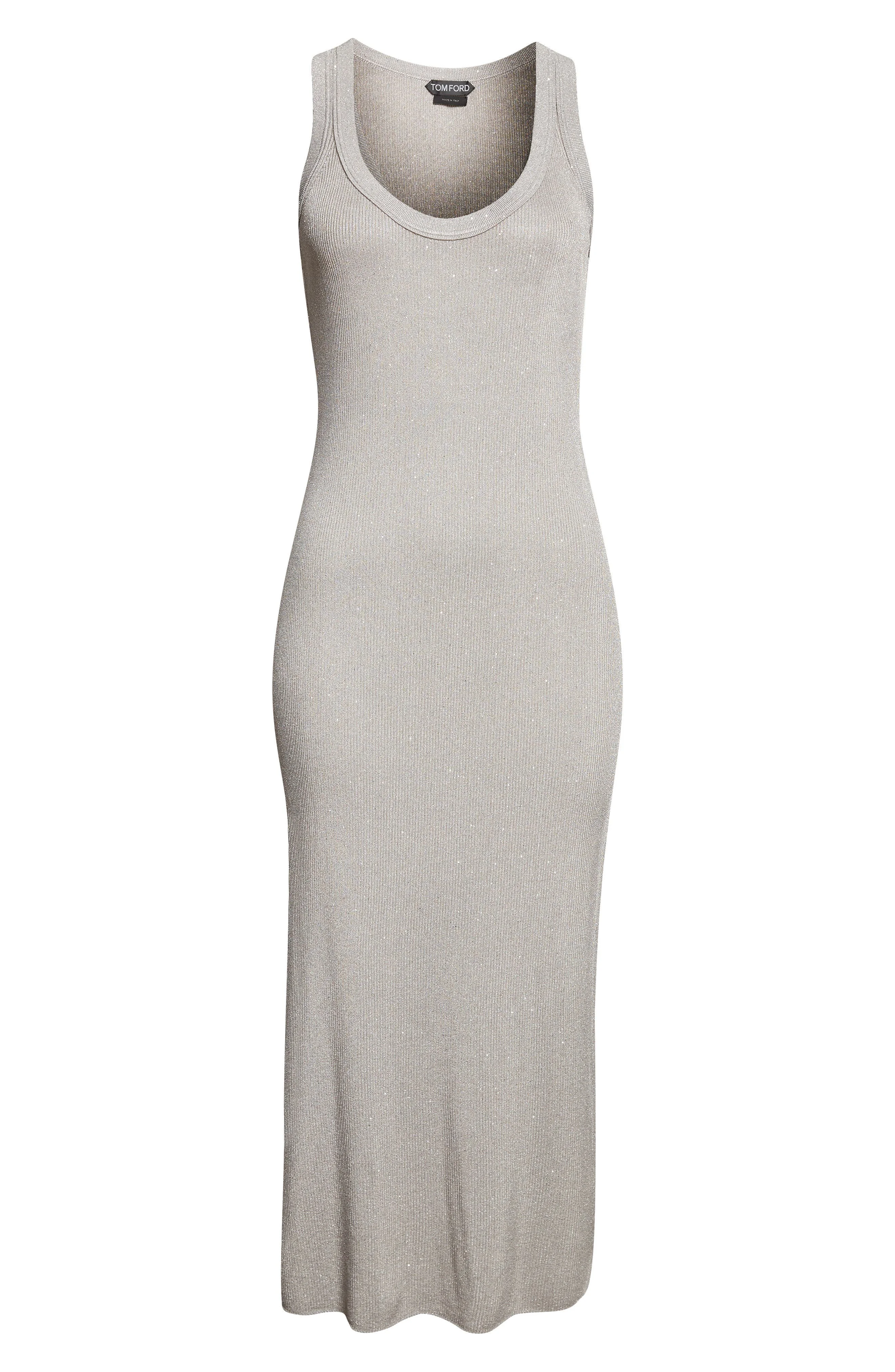 TOM FORD Sequin Rib Tank Dress in Silver at Nordstrom - 1