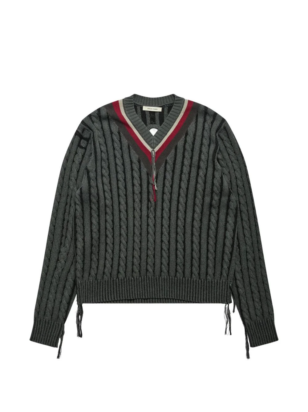 cable-knit tassel-detail sweater - 1