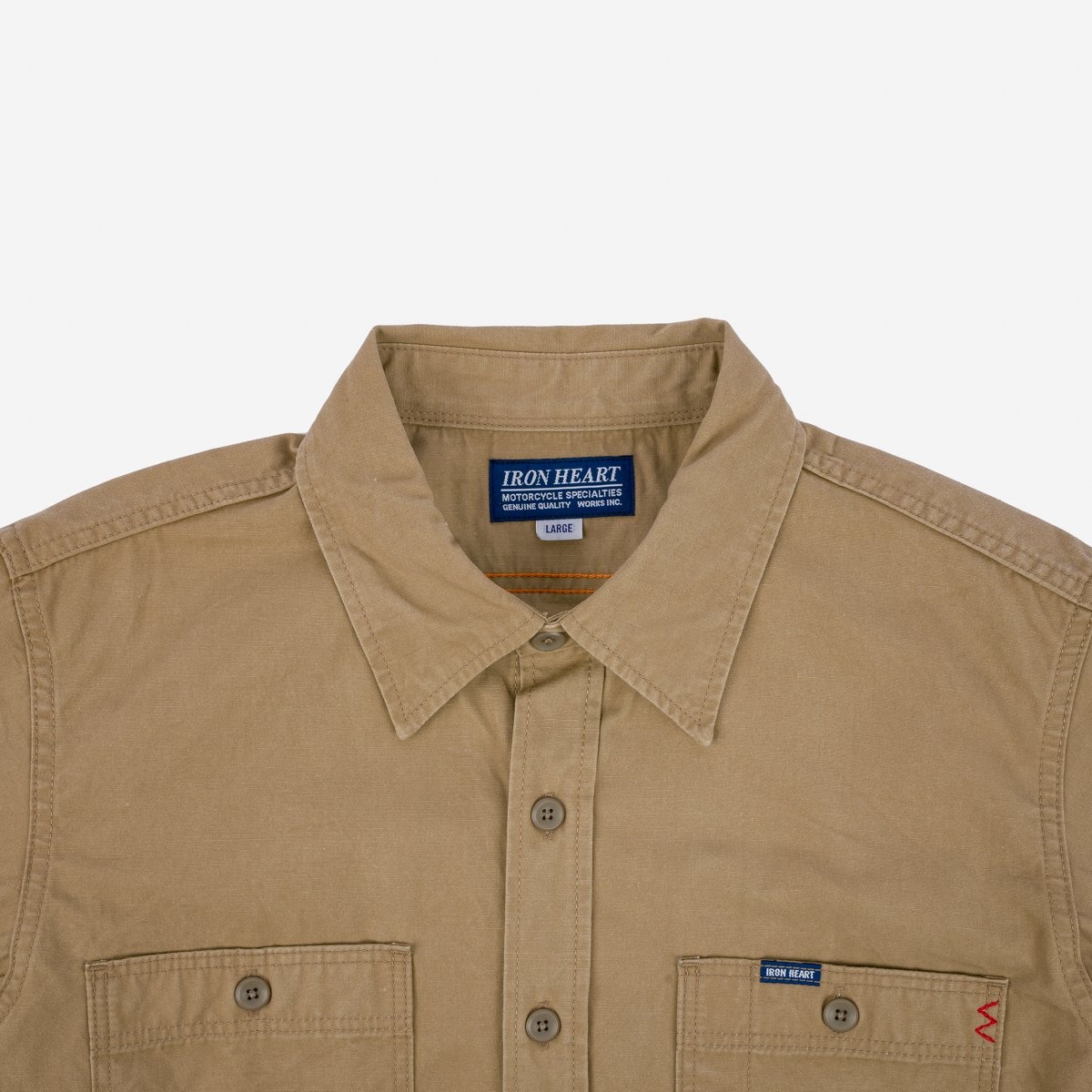 IHSH-395-KHA 7oz Fatigue Cloth Work Shirt - Khaki - 7