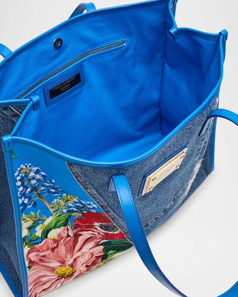 Floral Denim Tote Bag 4