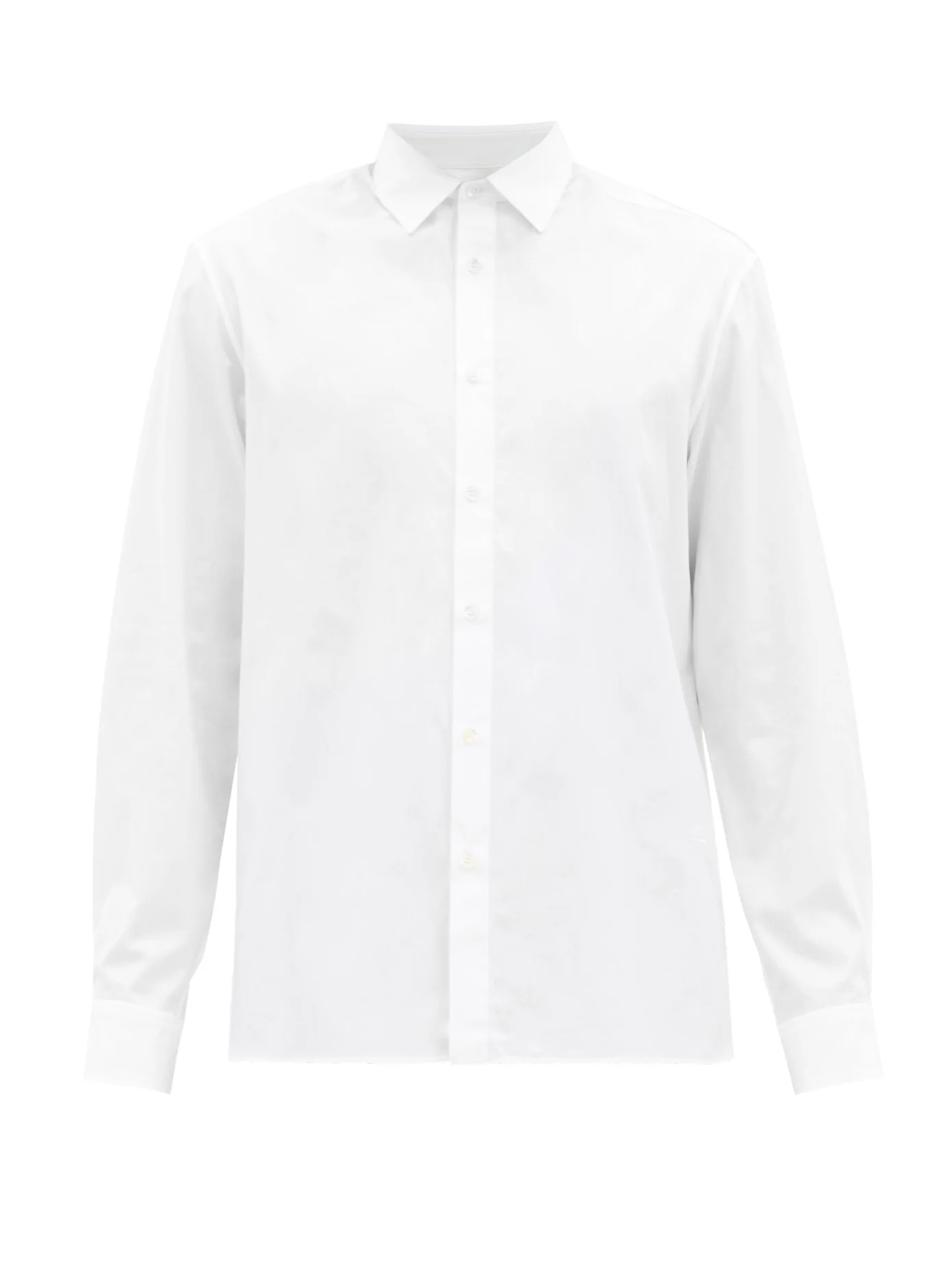 Logo-embroidered cotton-poplin shirt - 1