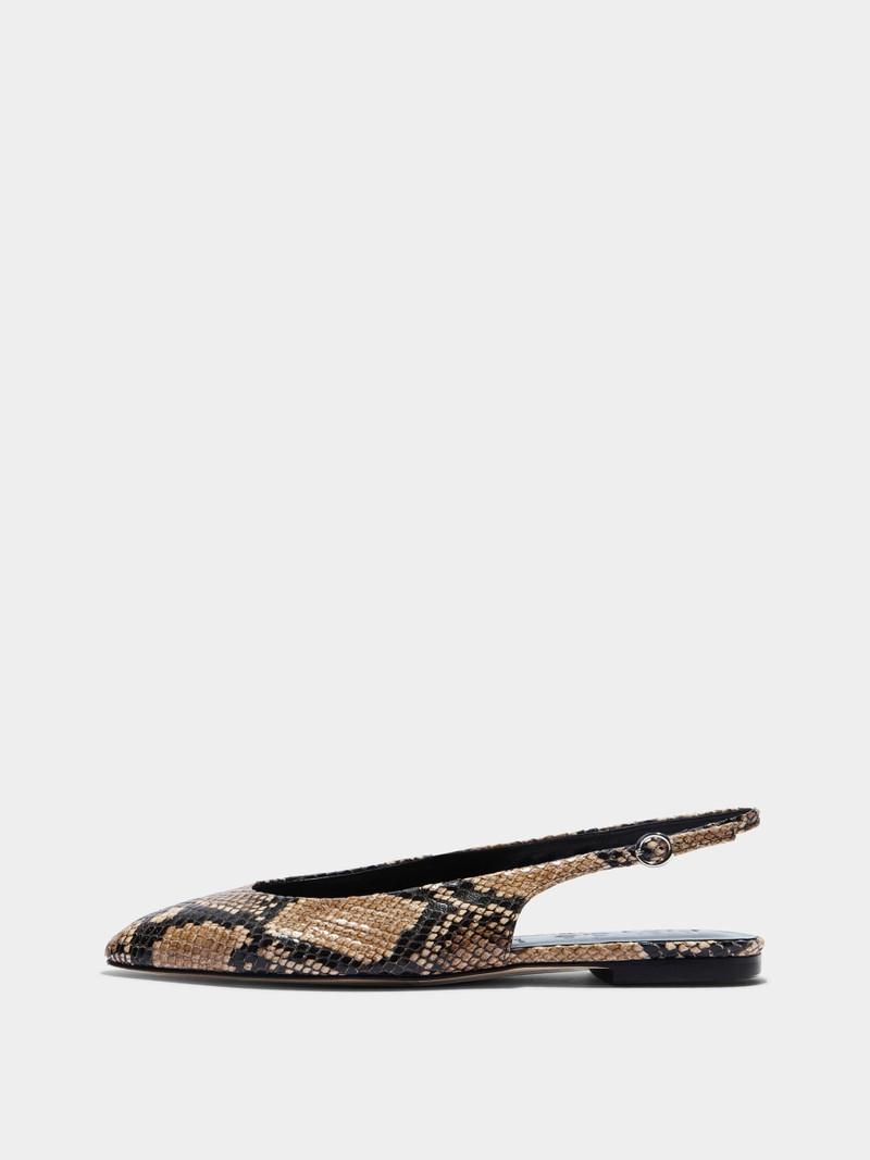 Amelia Snake Print Slingback Flats 1