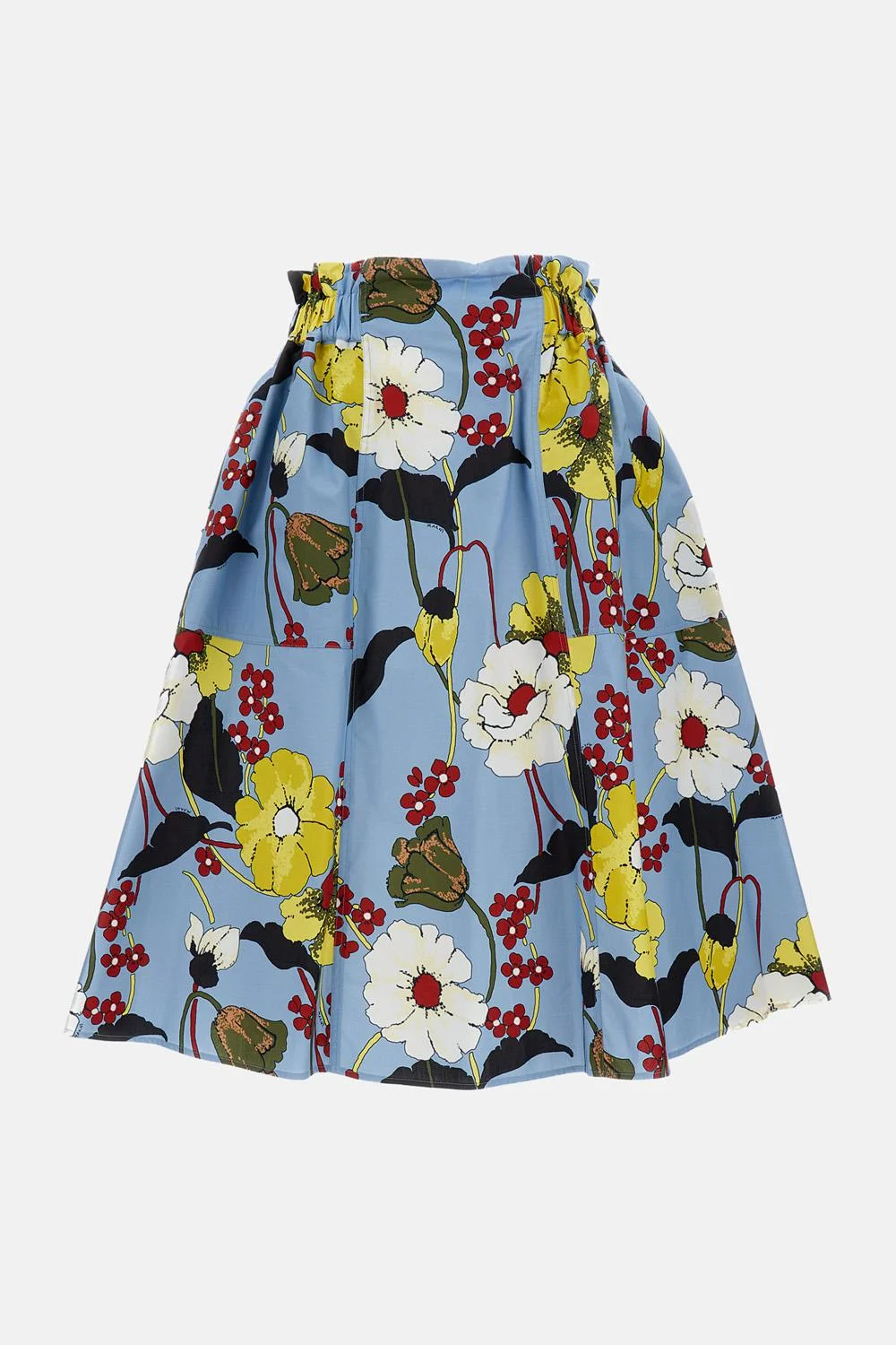 Floral Printed Poplin Skirt - 1